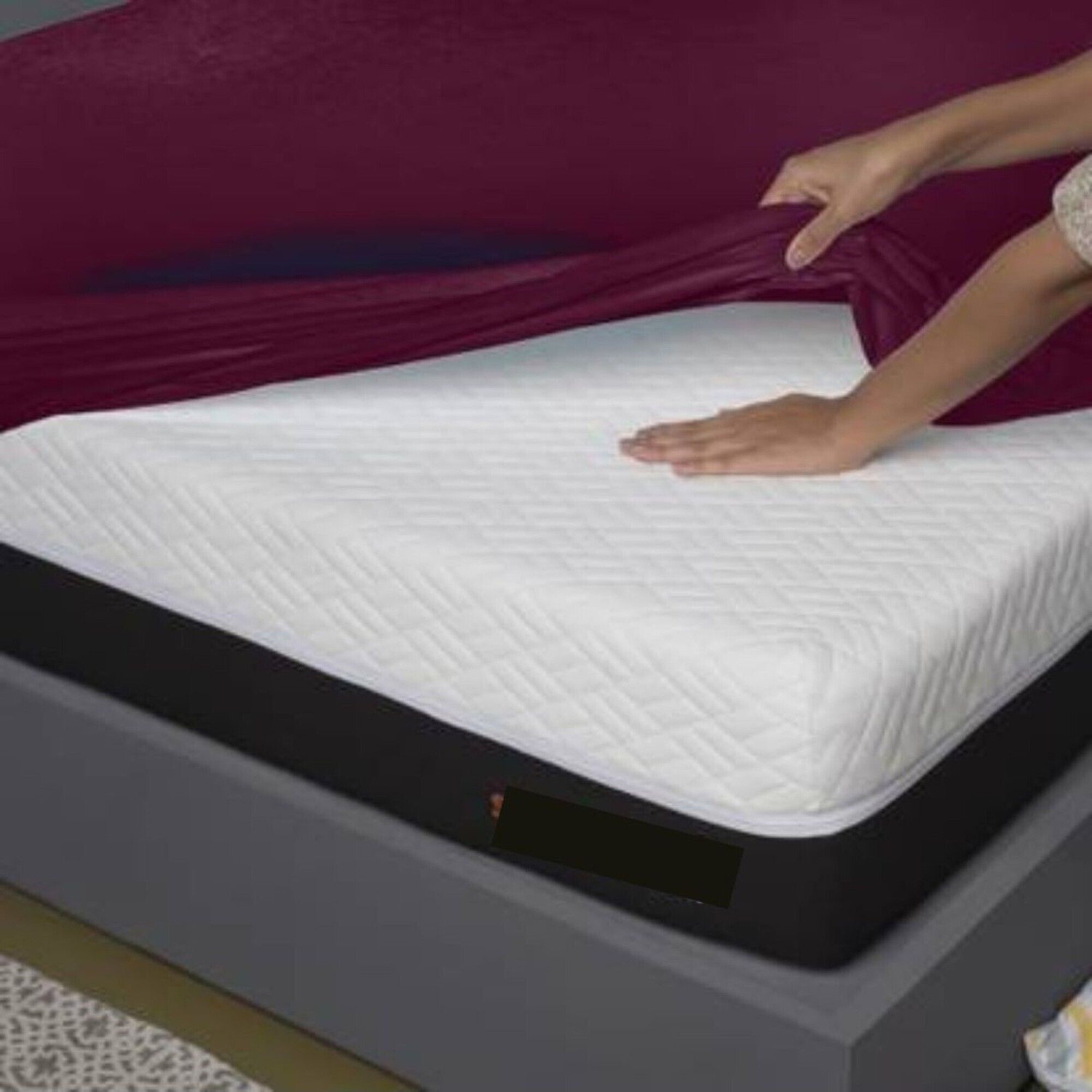 Image of EVERDECOR Double Size Fitted Terry Cotton Breathable, Stretchable, Waterproof Mattress Cover