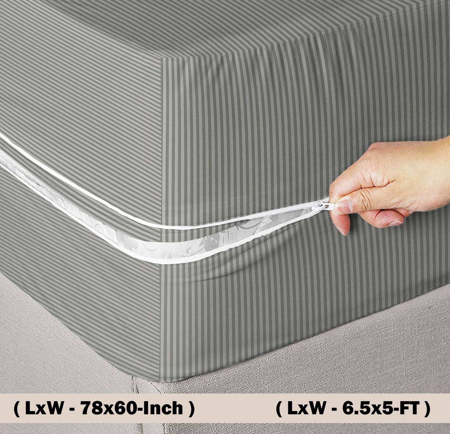 BSB HOME Double Size Zippered Cotton Breathable Mattress Cover