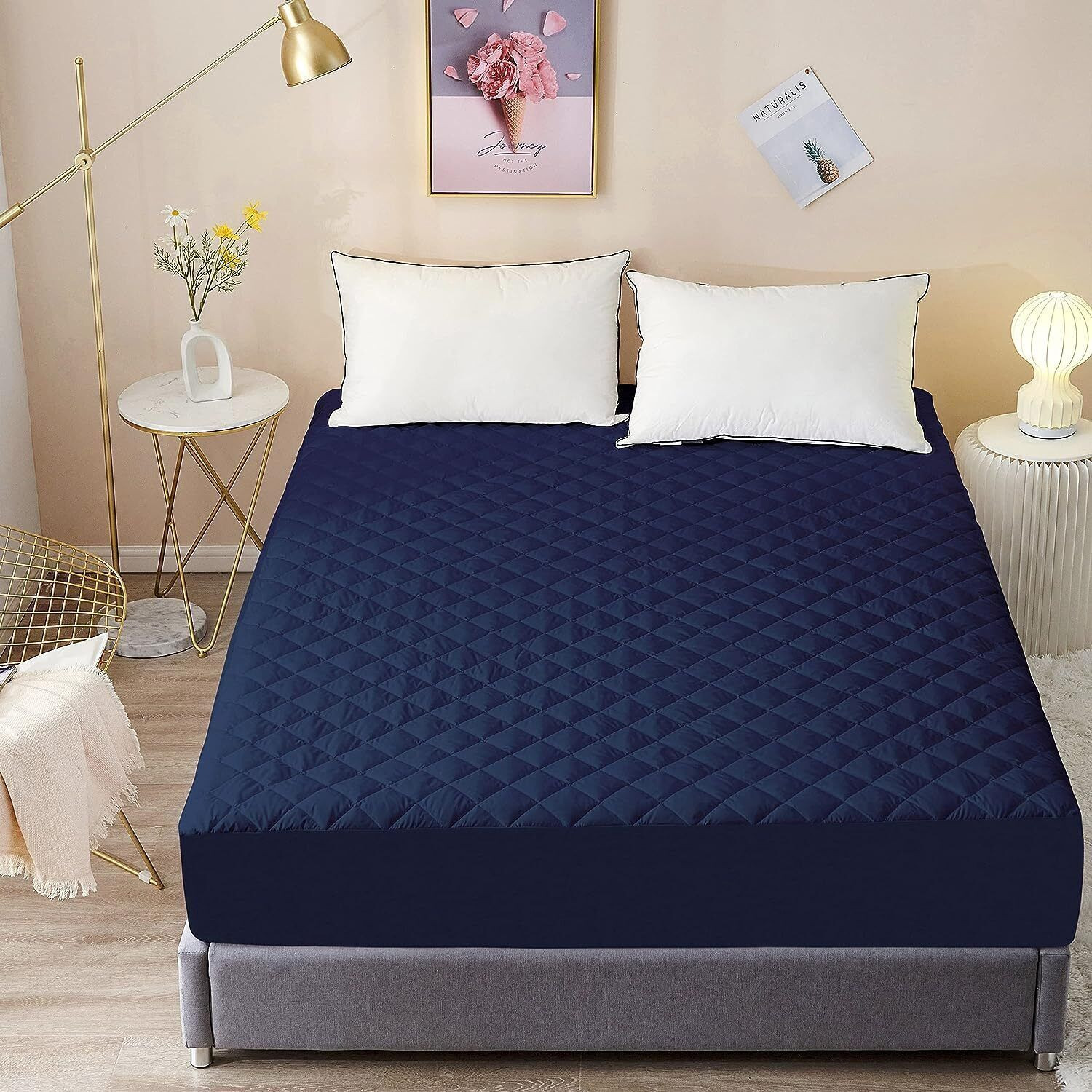 Image of CRAZY WORLD Queen Size Fitted Nylon, Polyster Breathable, Stretchable, Waterproof Mattress Cover
