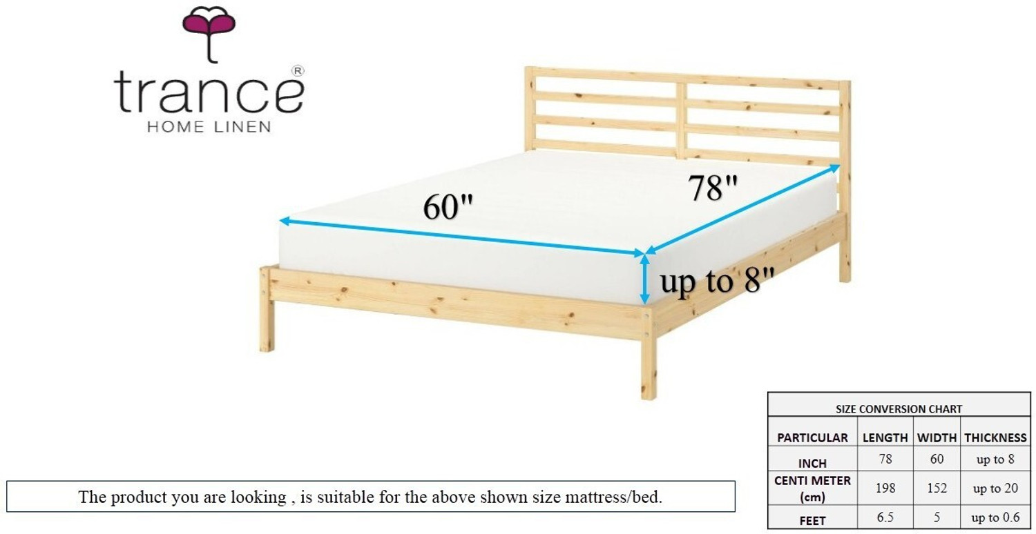 Image of Trance Home Linen Queen Size Fitted Terry Cotton Breathable, Waterproof Mattress Cover