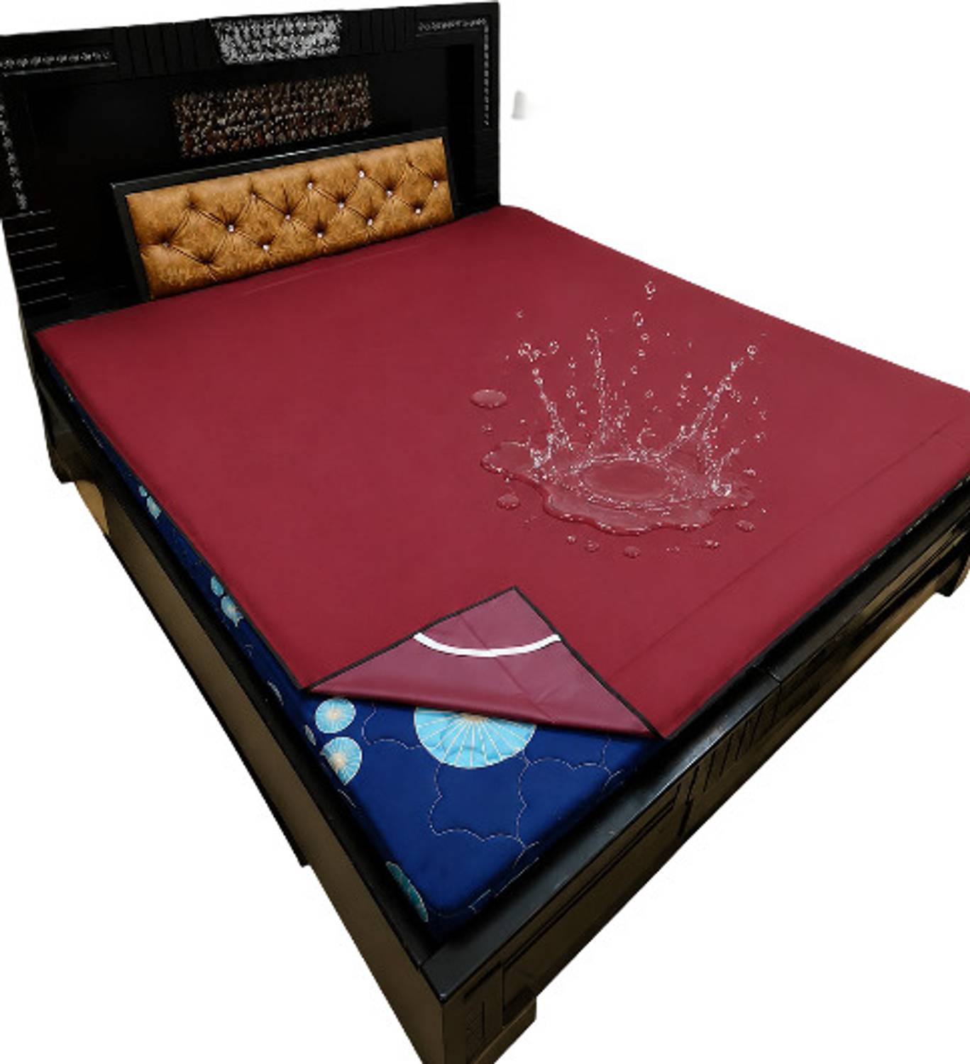 AMMEV Double Size Elastic Strap Polyster Waterproof Mattress Cover