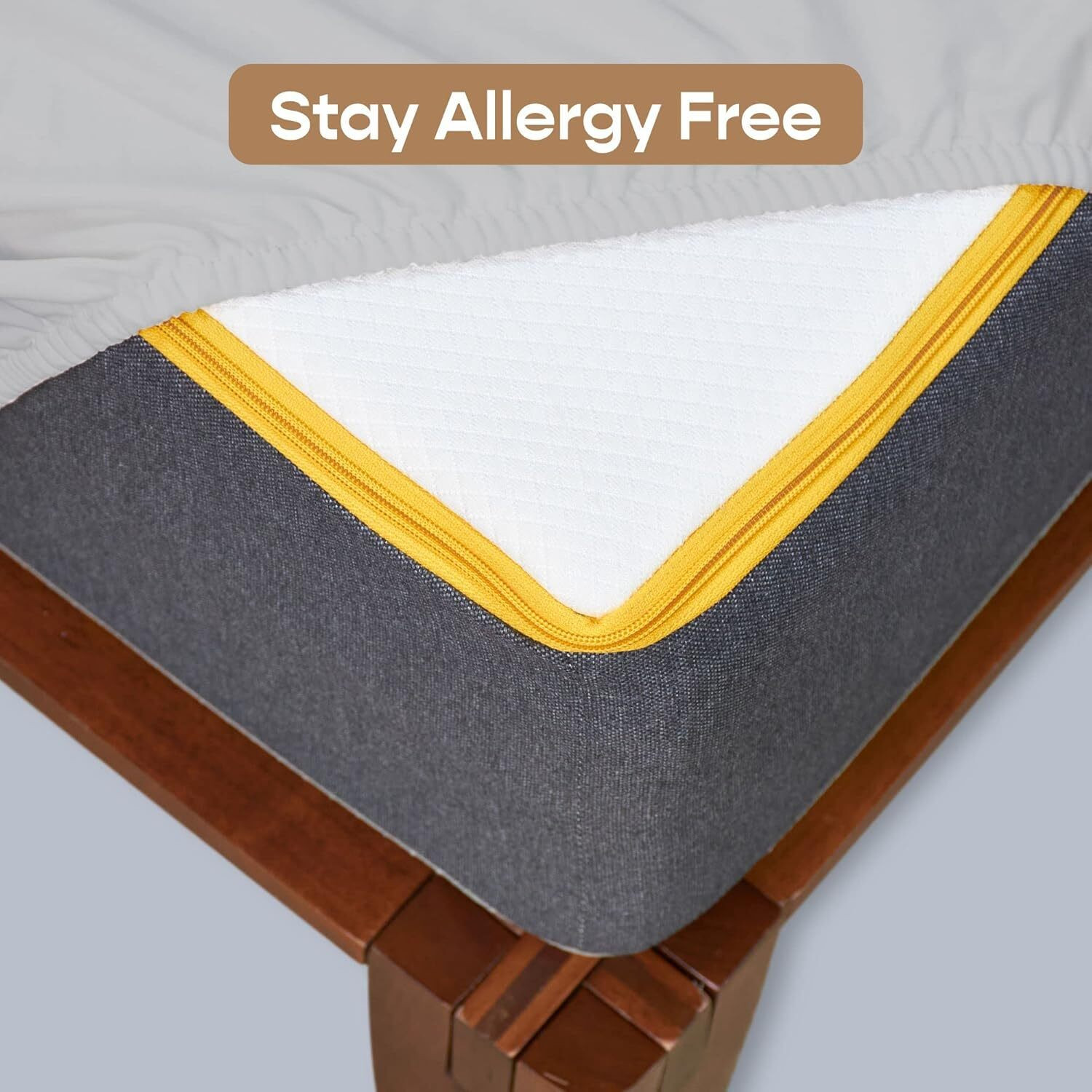 Image of SleepyCat Double Size Fitted Polyster Breathable, Stretchable, Waterproof Mattress Cover
