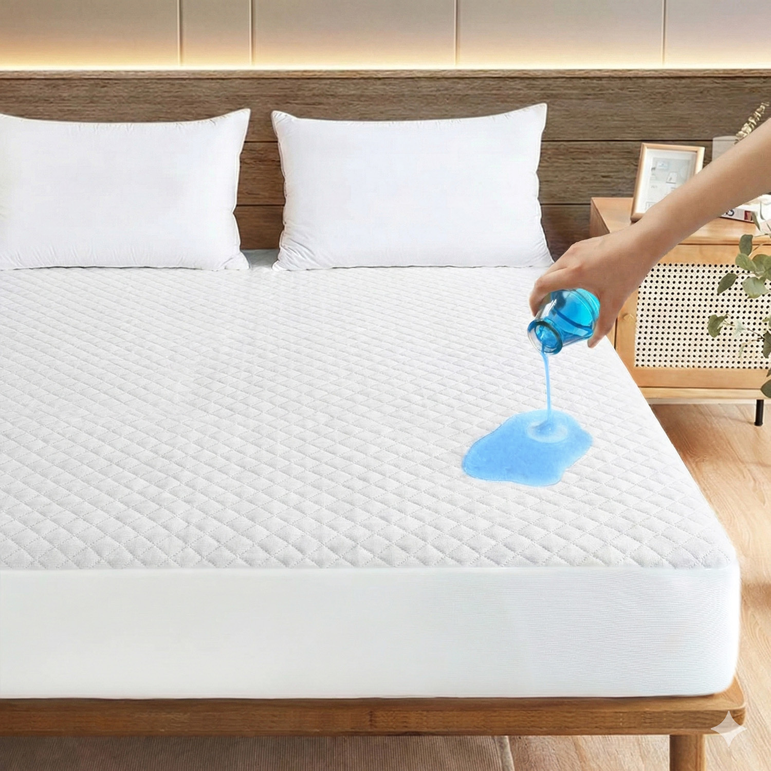 Image of AYKA Single Size Fitted Jacquard Waterproof, Breathable, Stretchable Mattress Cover