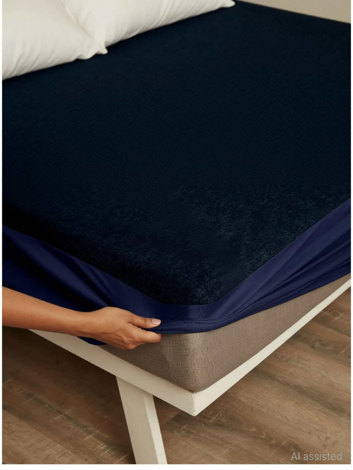 Image of Wakefit King Size Elastic Strap Polyster Waterproof, Stretchable, Breathable Mattress Cover