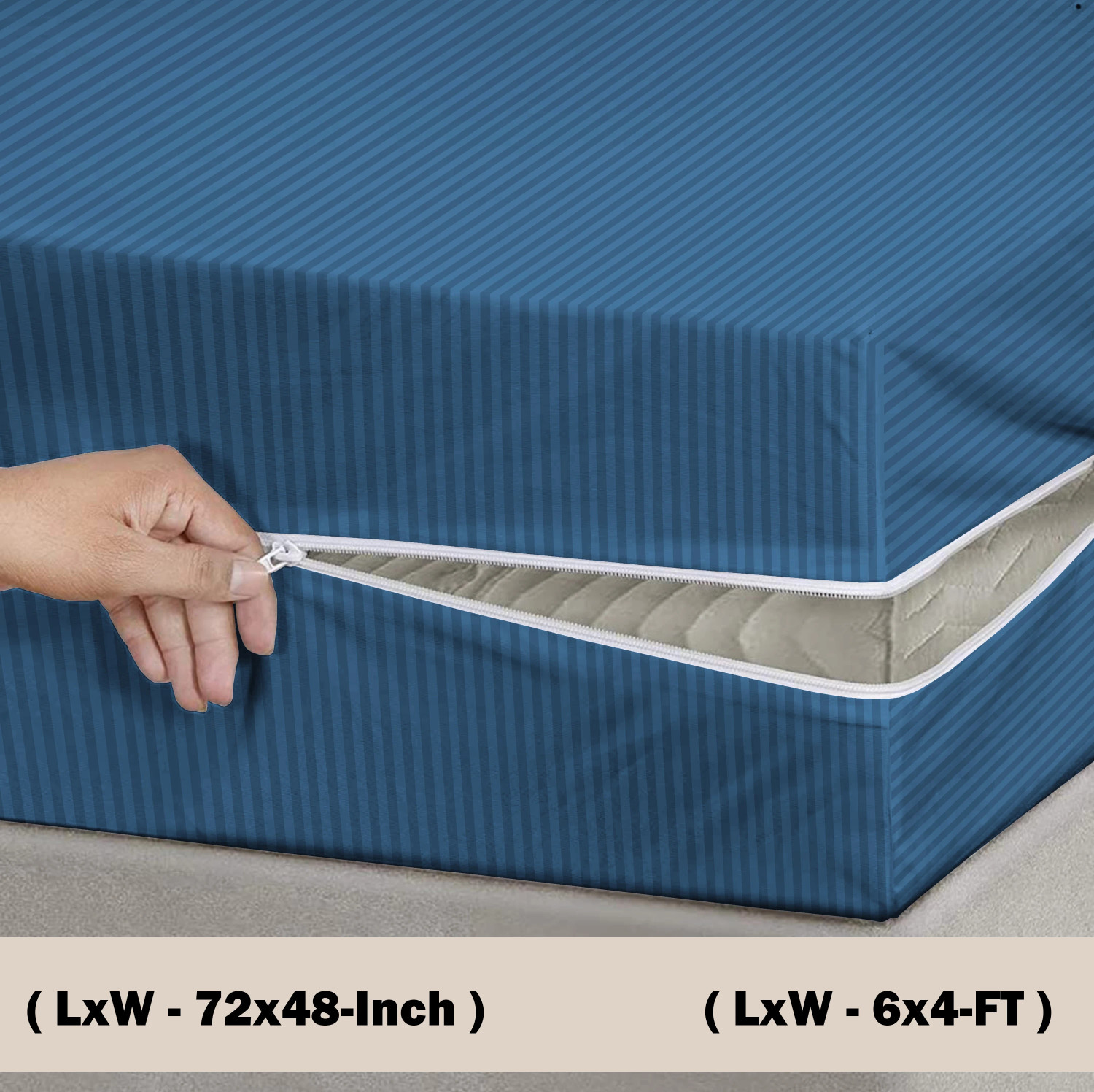 Image of Flipkart SmartBuy Queen Size Zippered Polycotton Breathable Mattress Cover