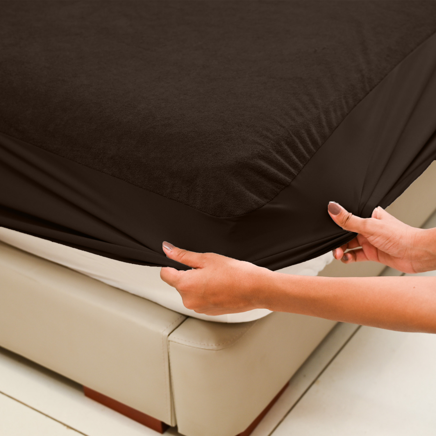 Image of MY ARMOR King Size Fitted Terry Cotton Breathable, Stretchable, Waterproof Mattress Cover