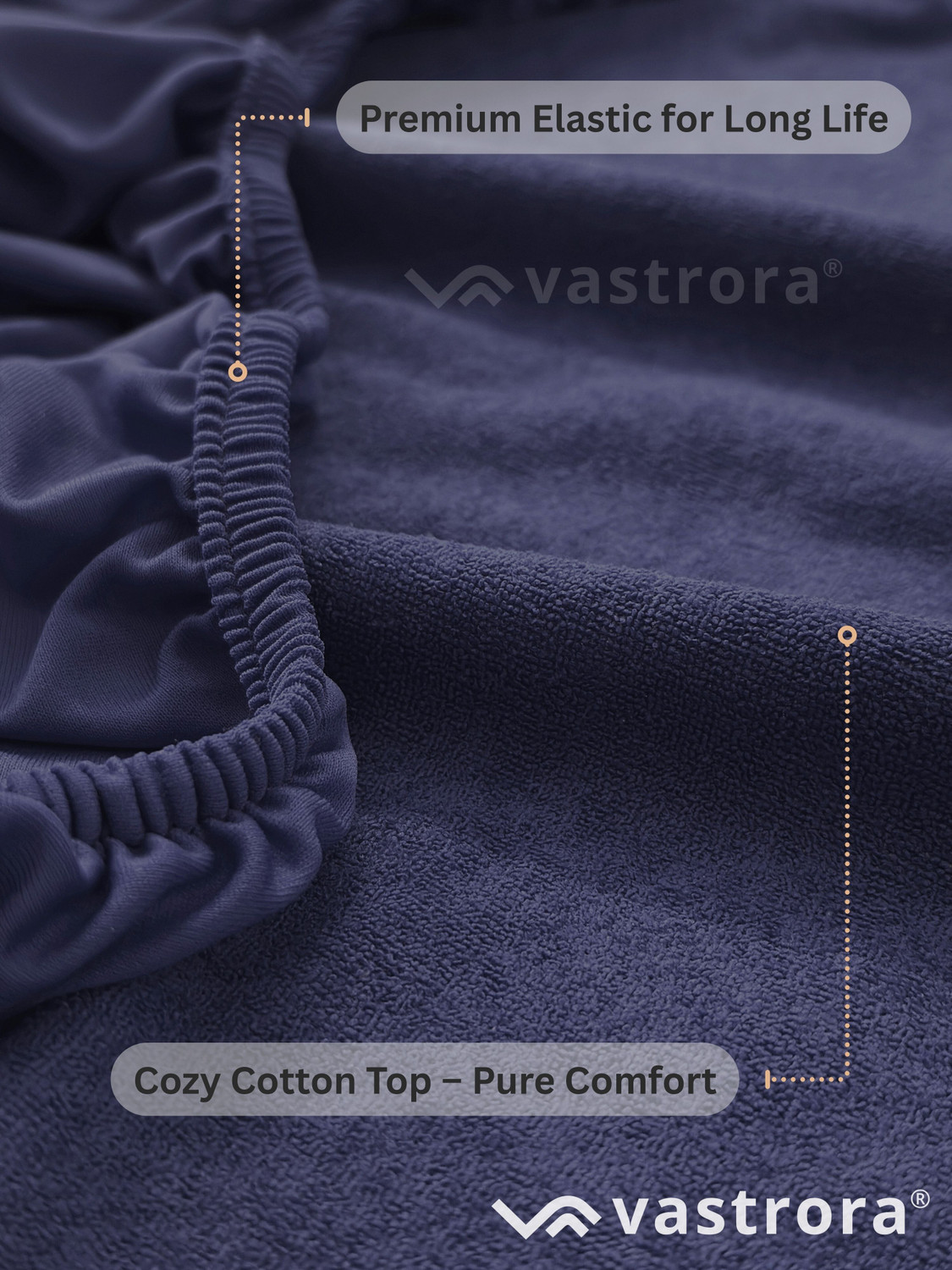 Image of Vastrora Single Size Fitted Terry Cotton Breathable, Stretchable, Waterproof Mattress Cover