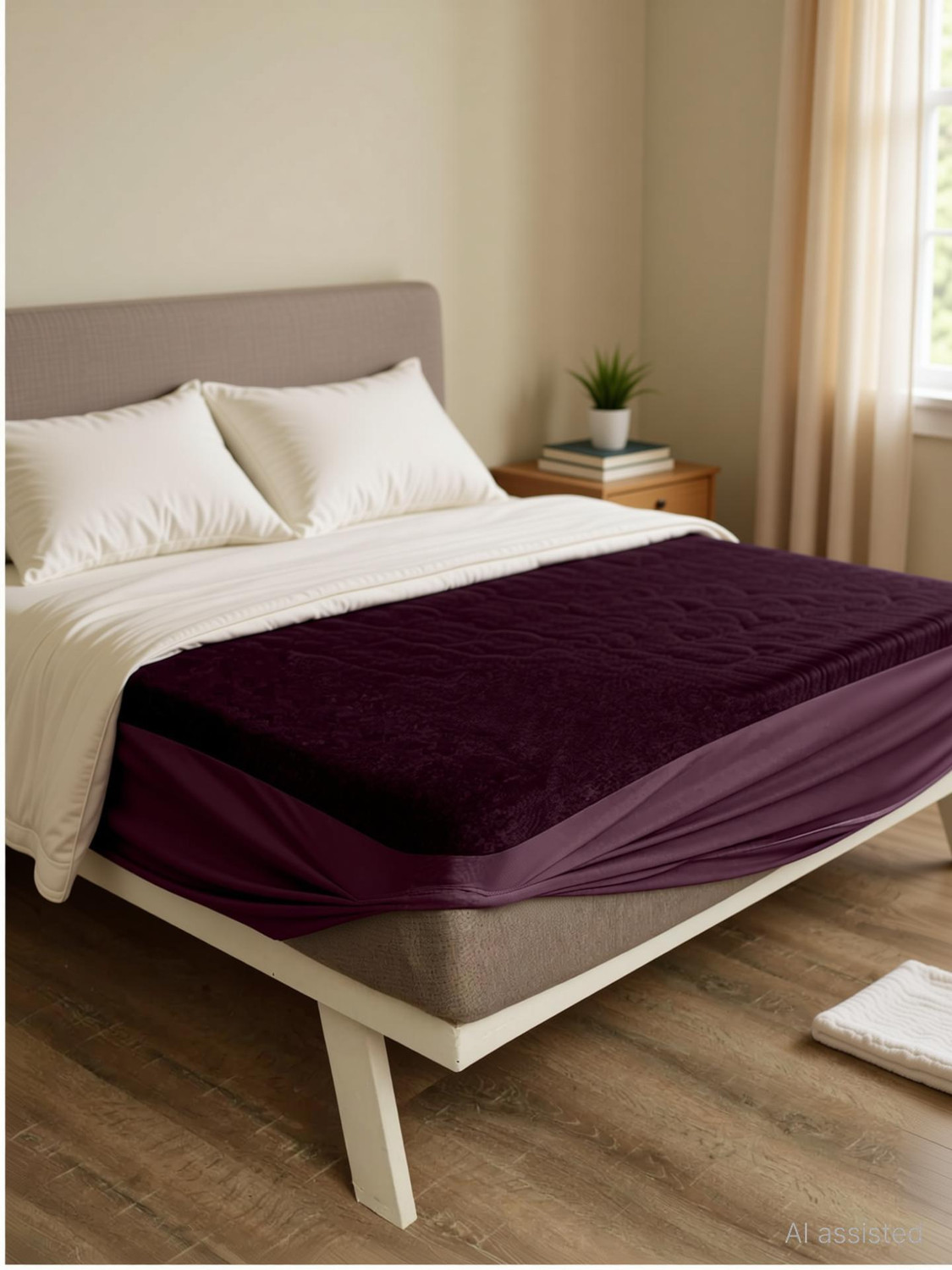Image of Wakefit Single Size Elastic Strap Polyster Waterproof, Stretchable, Breathable Mattress Cover