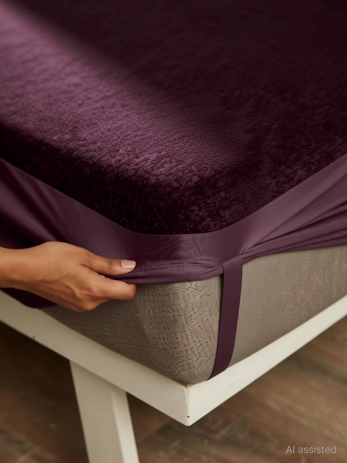 Image of Wakefit Single Size Elastic Strap Polyster Waterproof, Stretchable, Breathable Mattress Cover