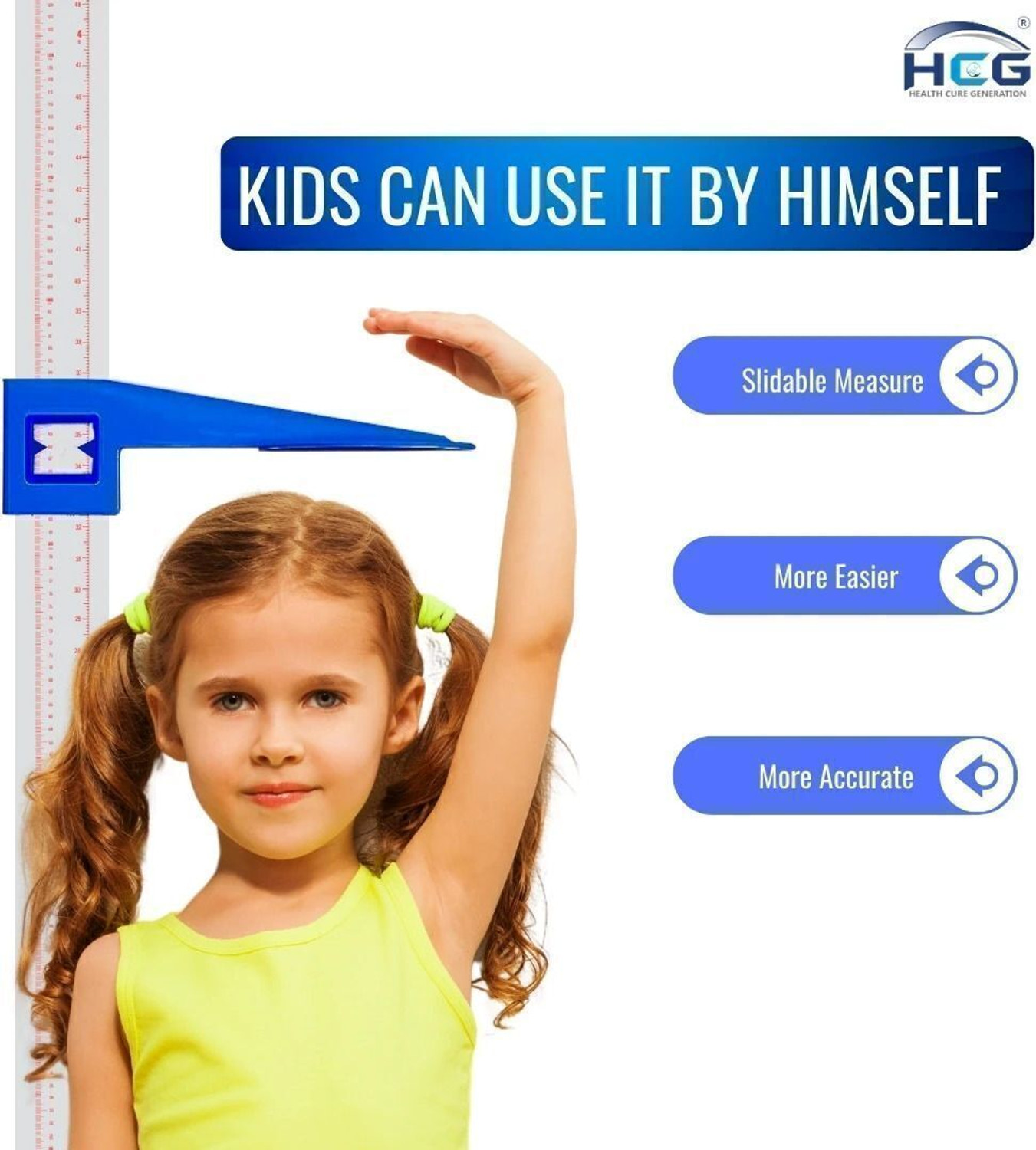 Image of HCG Healthcure generation Height Measuring Scale Stadiometer for Adults and Children Height Gauge