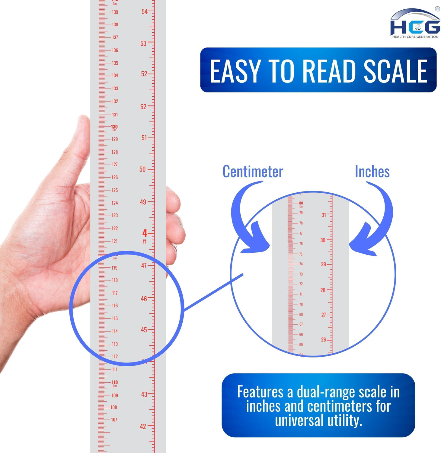 Image of HCG Healthcure generation Premium Quality Height Measuring (Stadiometer) Portable Height Gauge