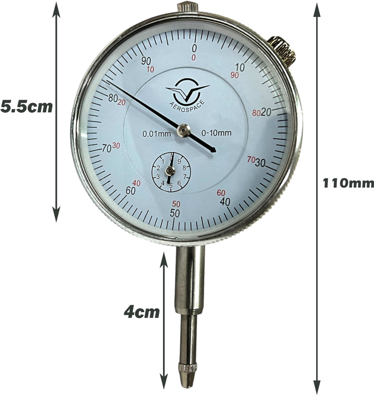 Image of ADAWAT Dial Indicator Gauge 0-10mm /0.01mm High Accuracy Measurement Instrument Tool Dial Indicator