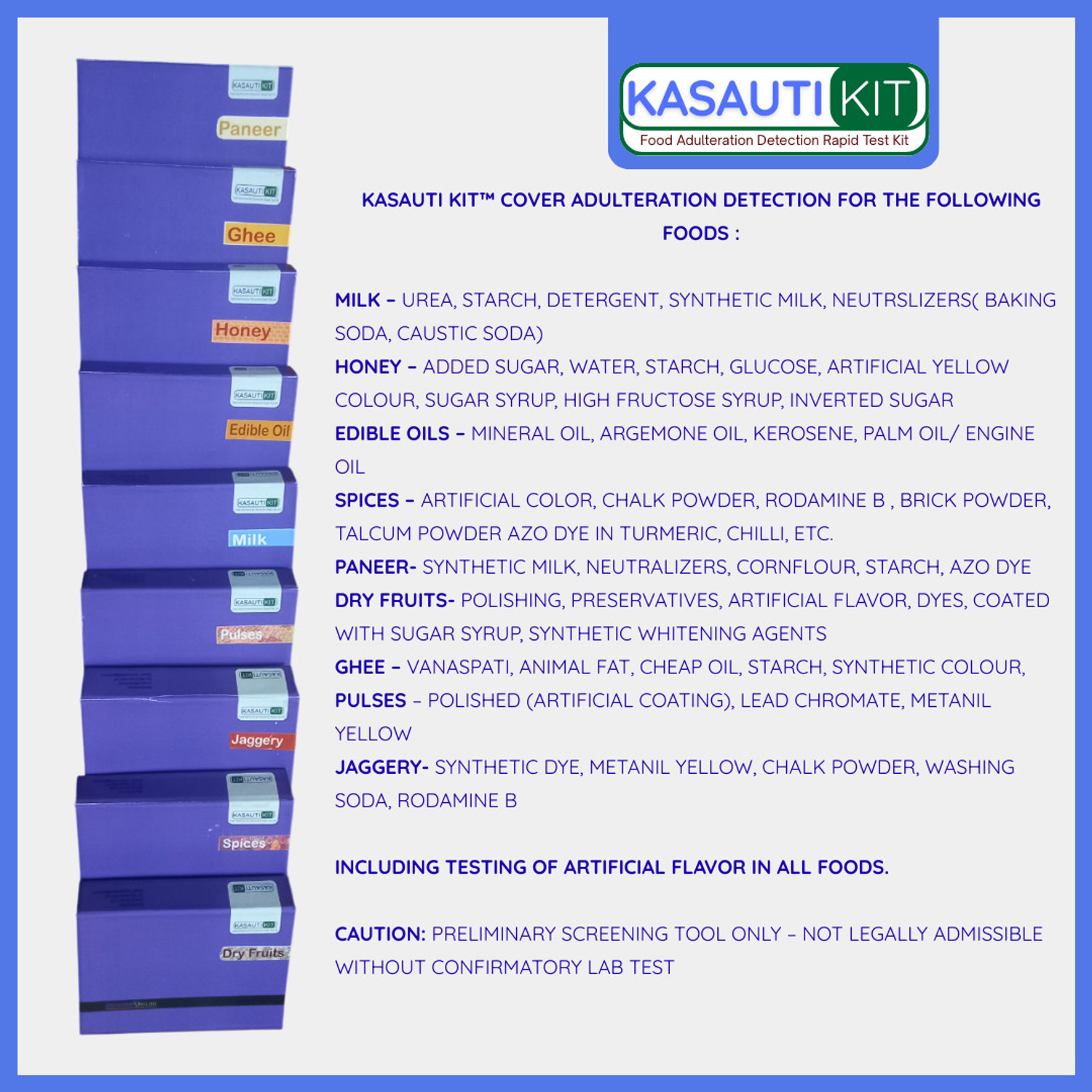 Image of Kasauti Kit Milk Adulteration Detection Rapid Test Kit Test Indicator