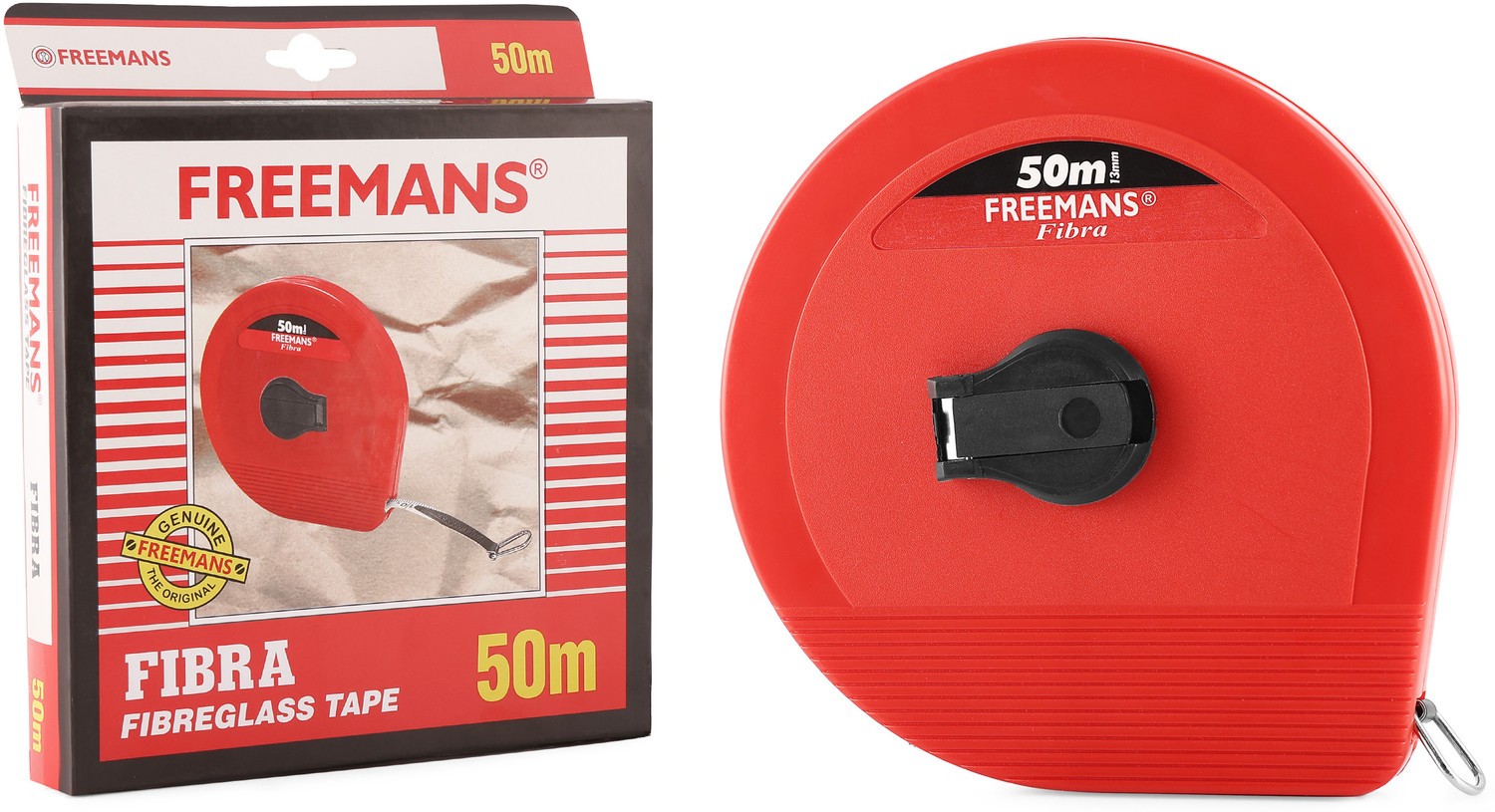 Image of FREEMANS FB-50 Fibra Fibreglass Measuring Tape 50 m:13 mm Measurement Tape (50 m)