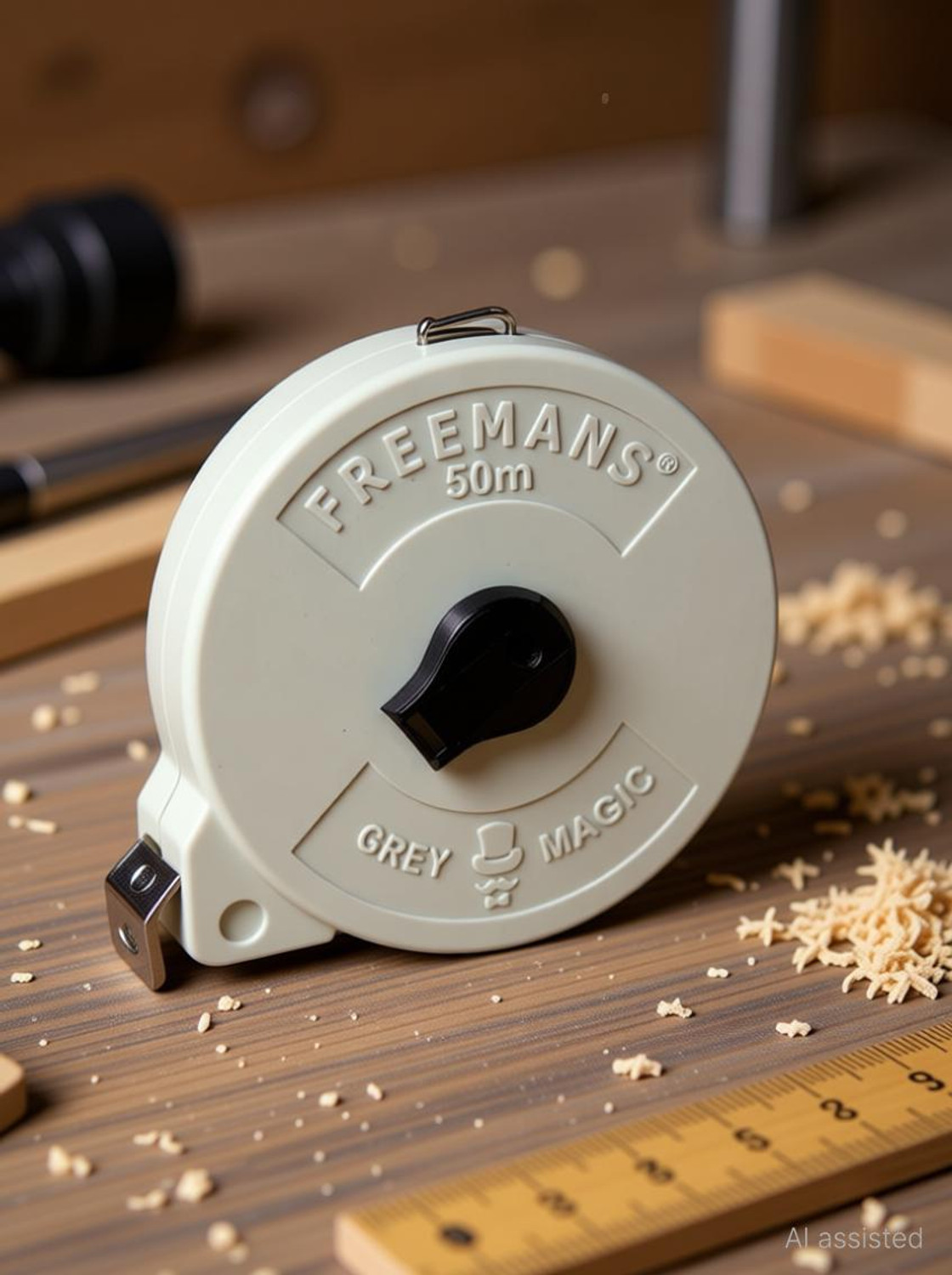 Image of FREEMANS GREY MAGIC FIBRE GLASS TAPE 50 METER Measurement Tape