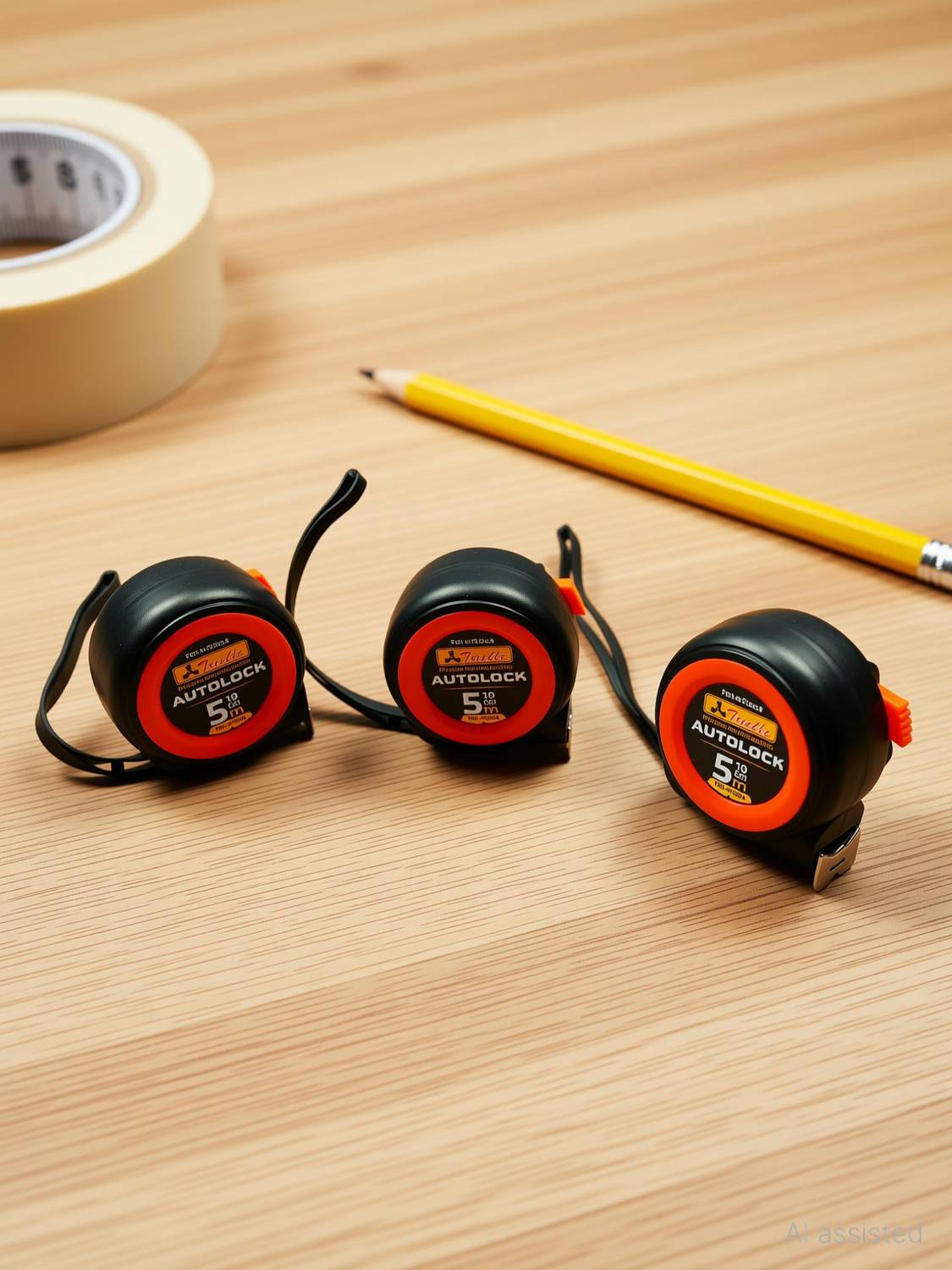 4MECH 5m x 3 Premium Plastic AutoLock Measuring Tape for Home and Professional Use Measurement Tape