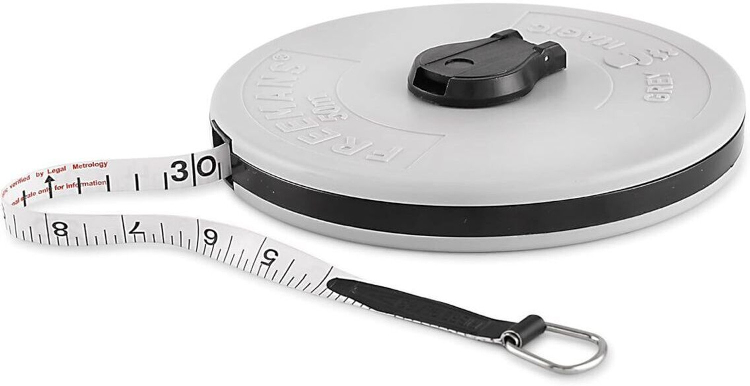 Image of FREEMANS GREY MAGIC FIBRE GLASS TAPE 50 METER Measurement Tape