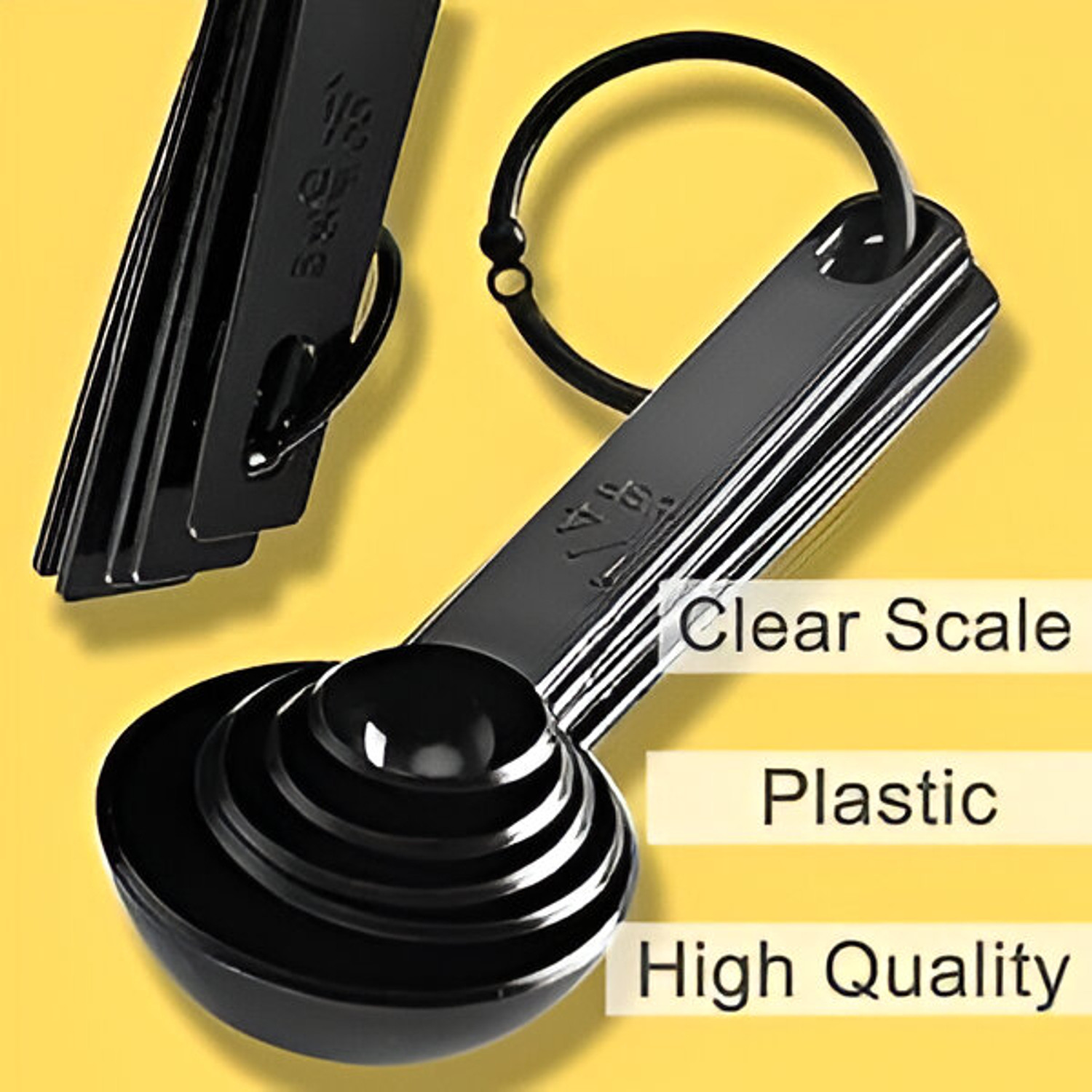 Image of Silicraft Baking 5 Measurement Cups and 5 Measuring Spoon Set Plastic Measuring Cup Set