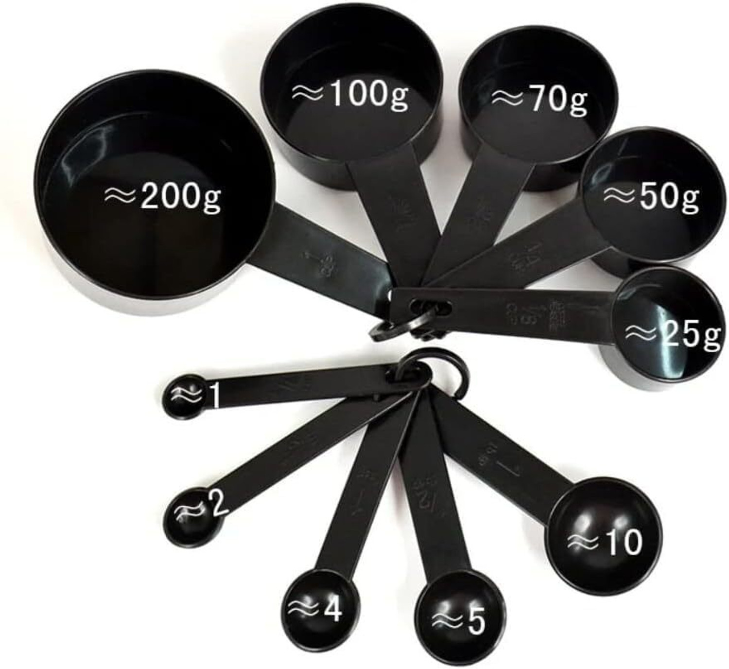 Image of Silicraft Baking 5 Measurement Cups and 5 Measuring Spoon Set Plastic Measuring Cup Set