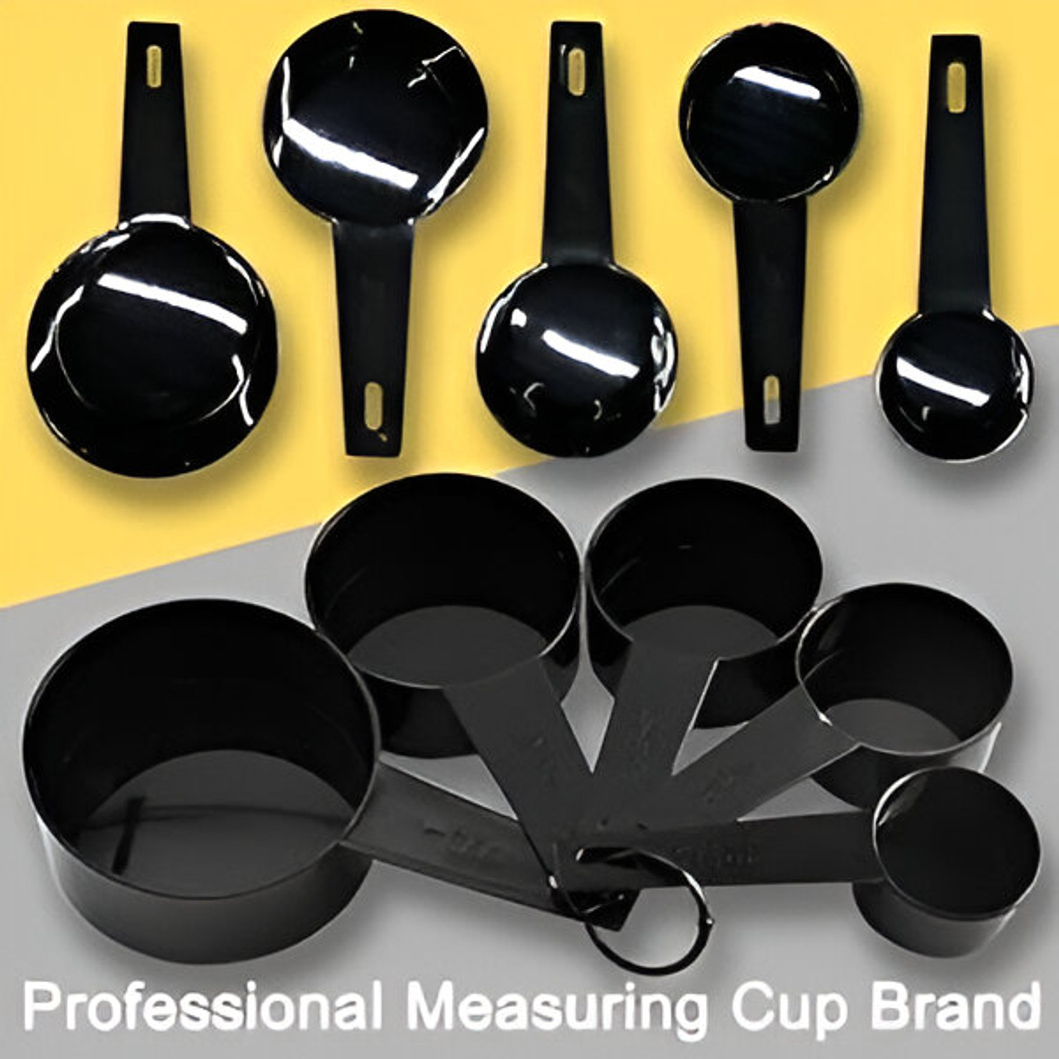 Image of Silicraft Baking 5 Measurement Cups and 5 Measuring Spoon Set Plastic Measuring Cup Set