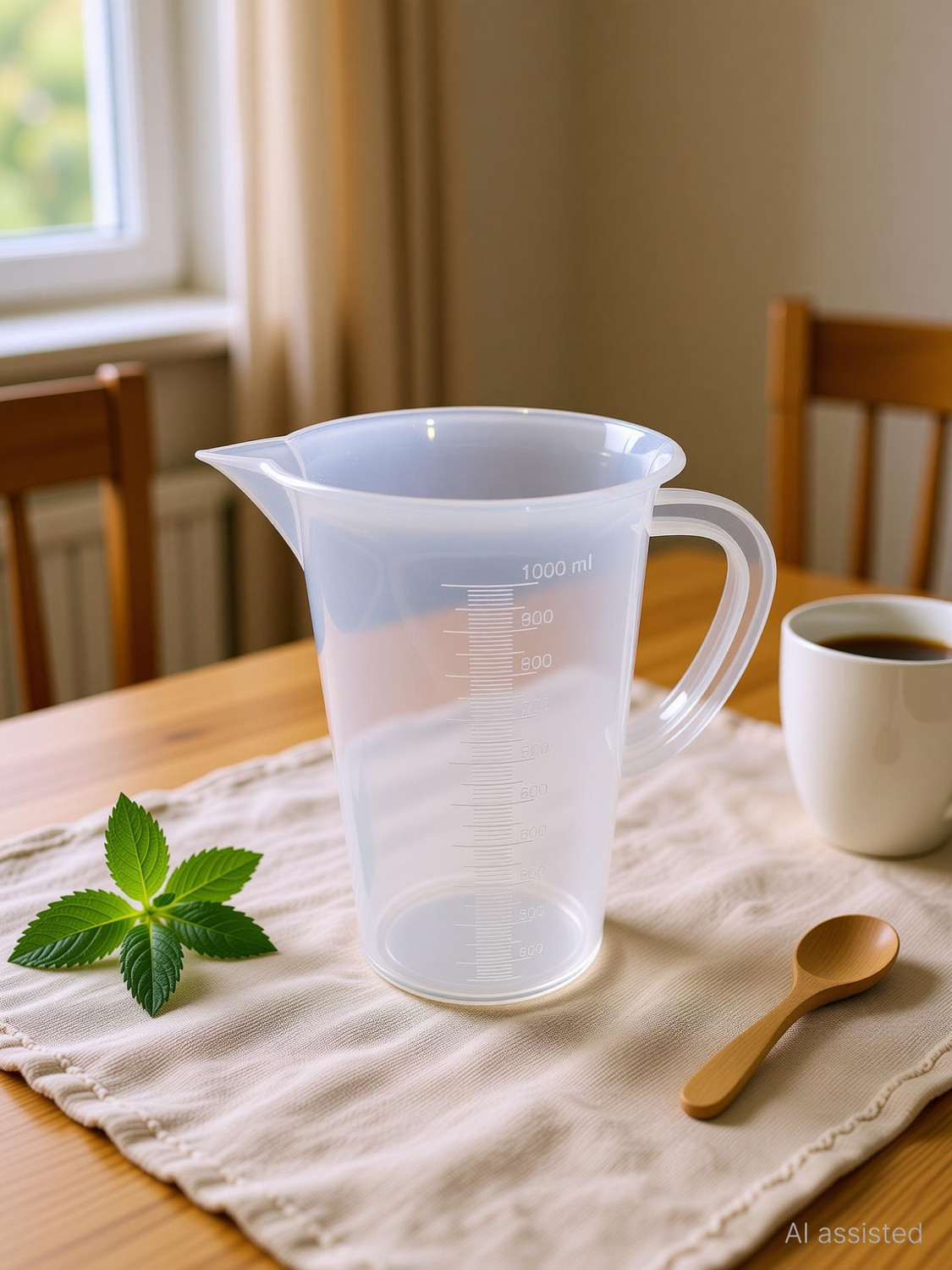Image of moolenterprises Measuring Jug 1000ml with Handle Transparent Plastic graduated (pack of 1) Measuring Cup
