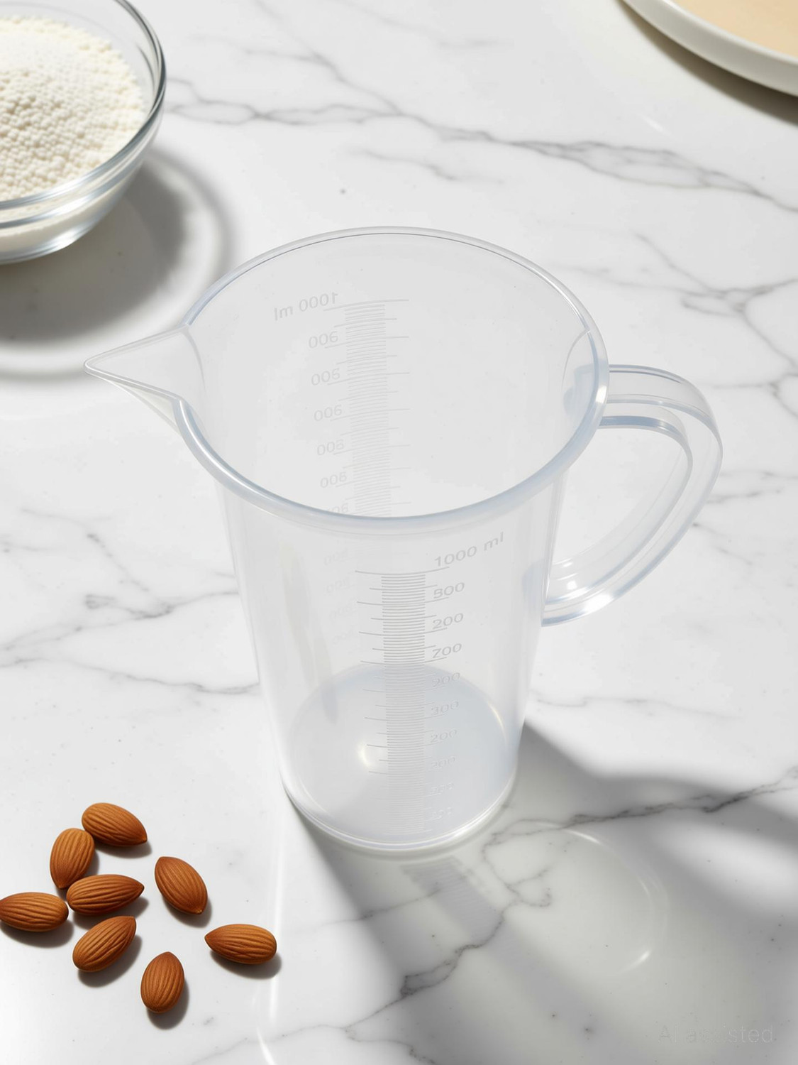 Image of moolenterprises Measuring Jug 1000ml with Handle Transparent Plastic graduated (pack of 1) Measuring Cup