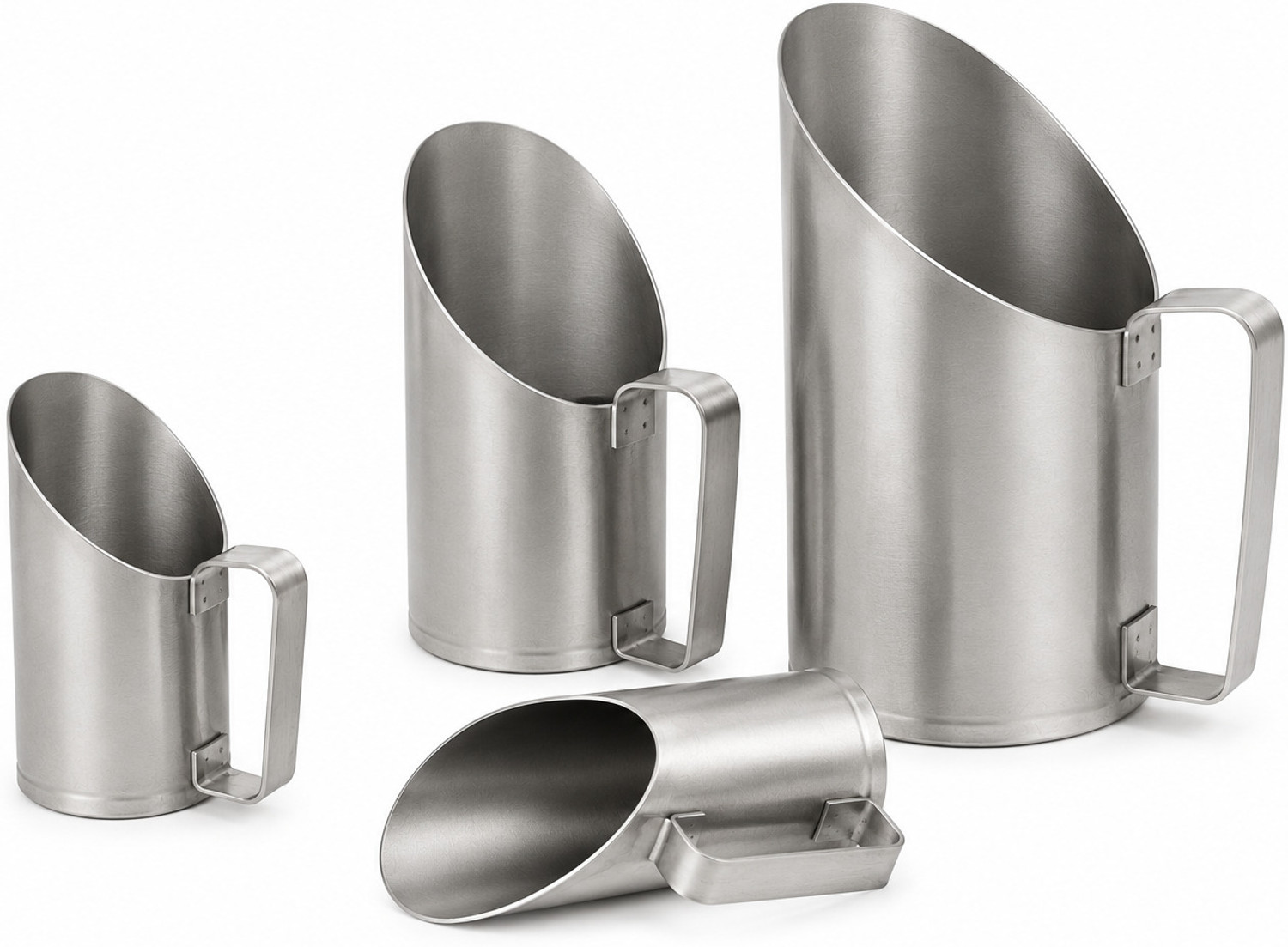 Image of Shoppernation Atta Scoop | Grain Scoop | 100 200 300 400 Grms Measuring Cup Set