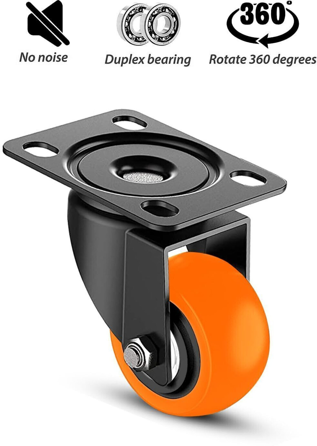Image of SMP product 360 Degree for Moving heavy Furniture,Counters,trolly,wheelchair,bed trolly,wheelchair,bed (2 with Breakes & 2 Without) (1.5 Inch,Pack Of 4 Multiple Unit Measuring Wheel