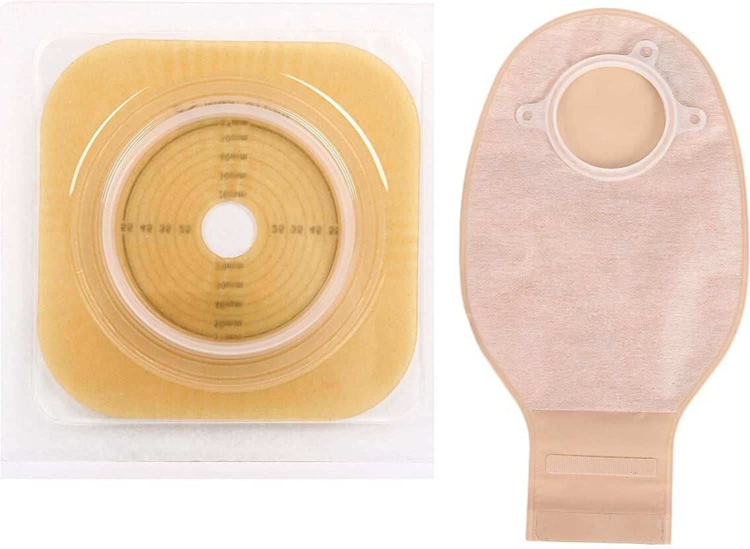 Bao Health PACK of 1 Set of Flange and Pouch ( Bag 50mm for Colostomy and Ileostomy) Hydrocolloid Medical Dressing