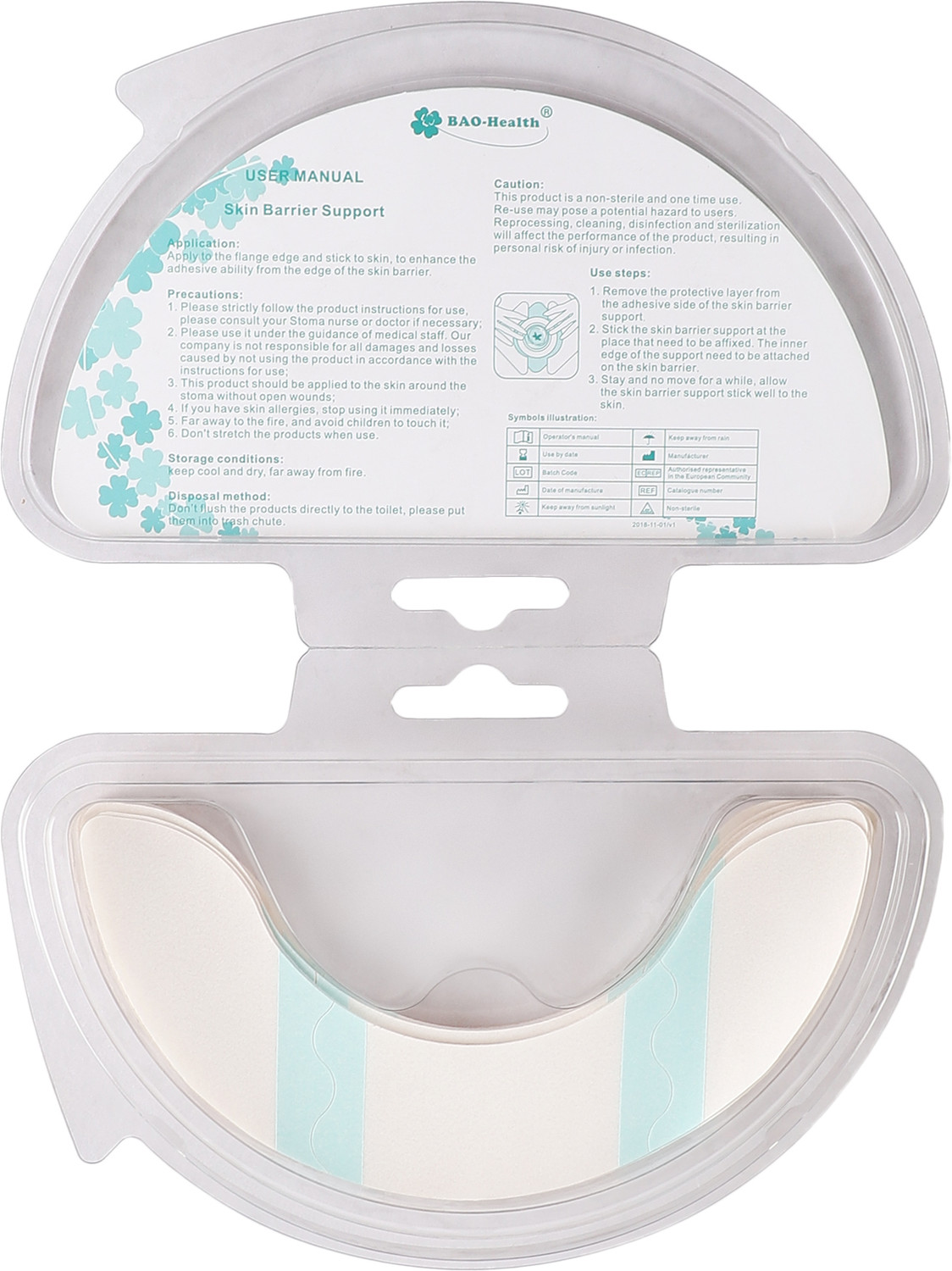 Image of Bao Health SKIN BARRIER SUPPORT (C-TAPE) ( 60612 ) ( PACK OF 20) Hydrocolloid Medical Dressing