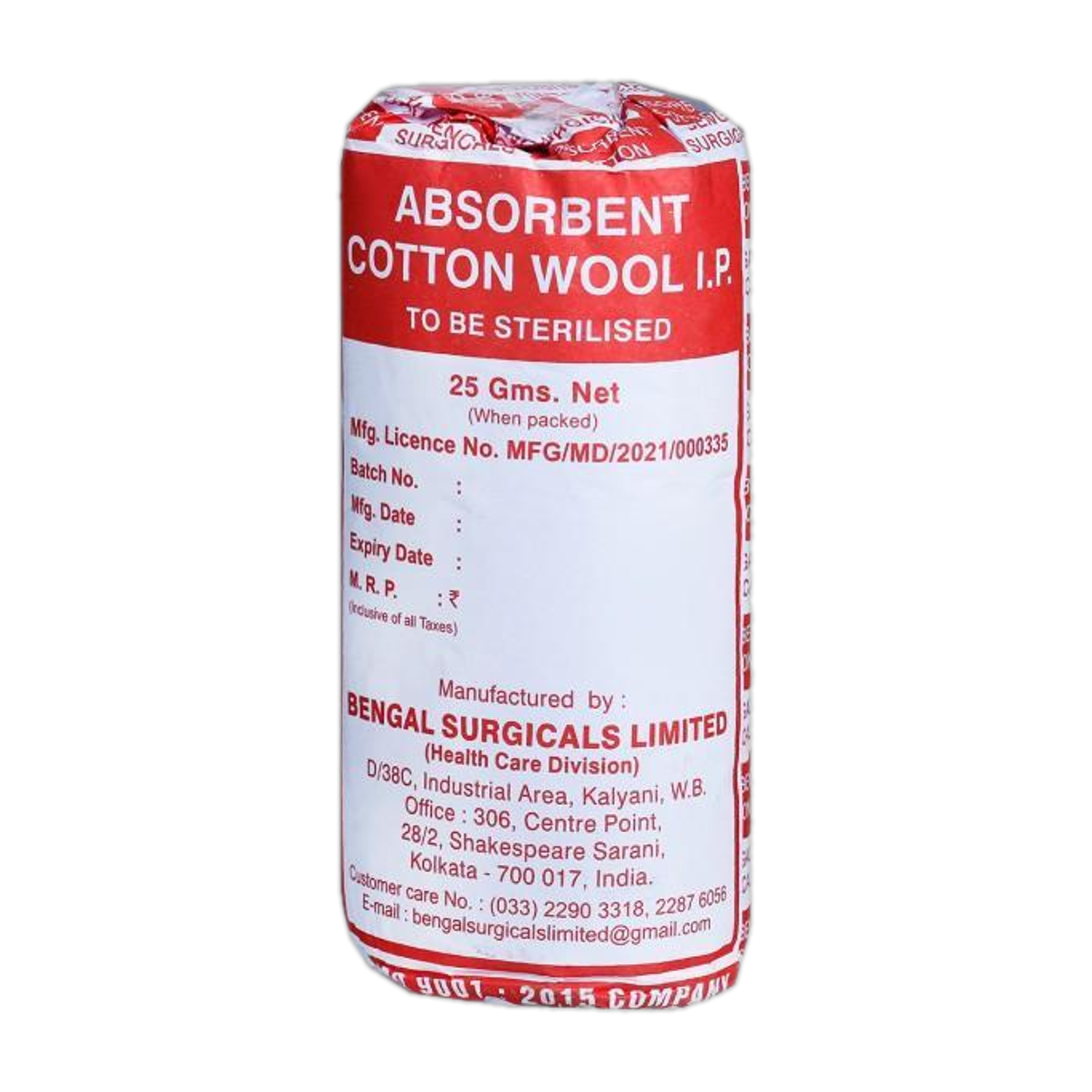BENGAL SURGICALS Cotton Wool Absorbent (B.S) Net(25 g) Interactive dressings Medical Dressing
