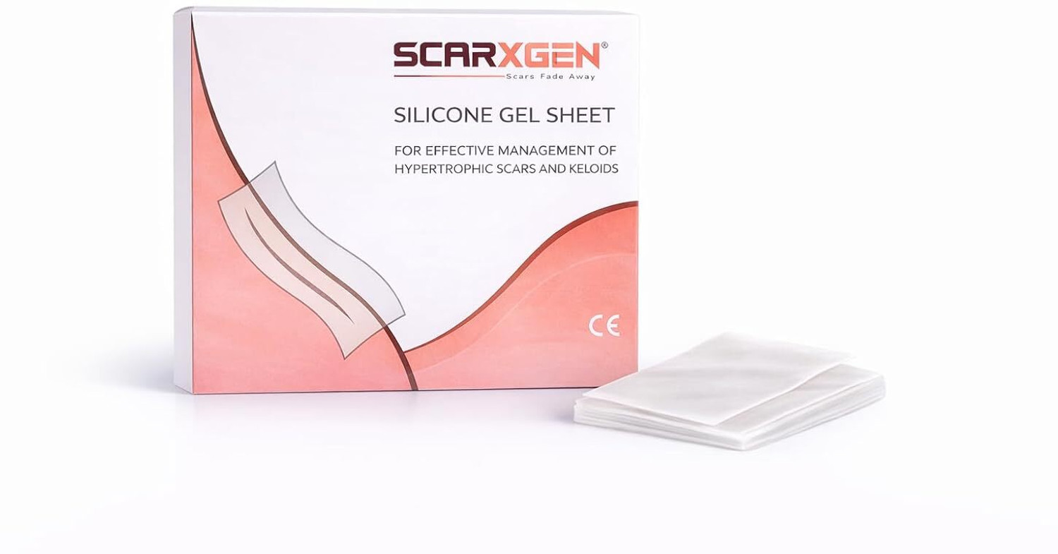 Image of SCARXGEN Silicone Gel Sheet 12cm x 6cm,Advanced Scar sheet for Surgery scar, Burn, Keloid Hydrogels Medical Dressing