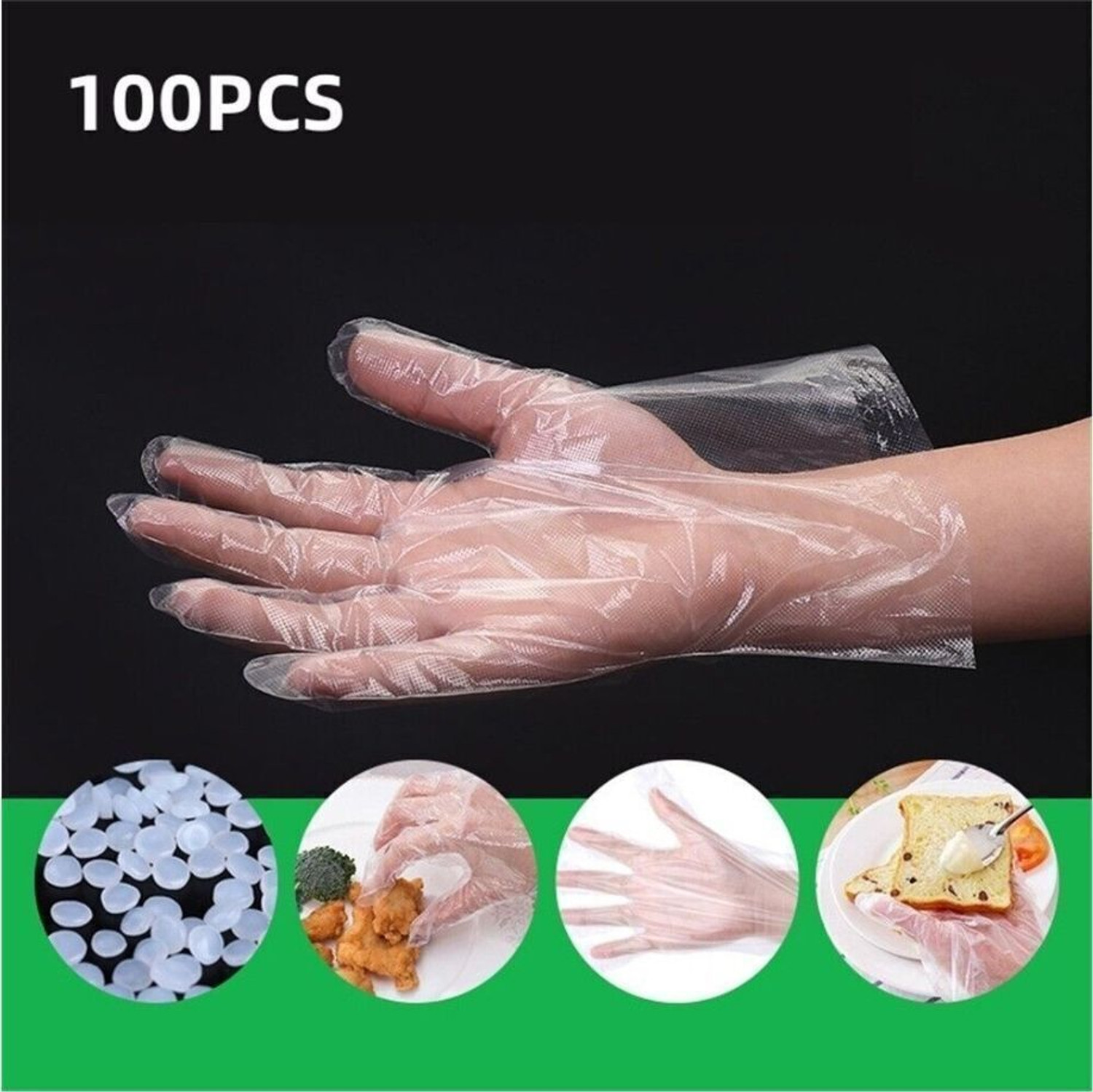 Image of tick mark 100 Pcs Disposable Transparent Clear Gloves examination Surgical Cleaning Polyisoprene Examination Gloves
