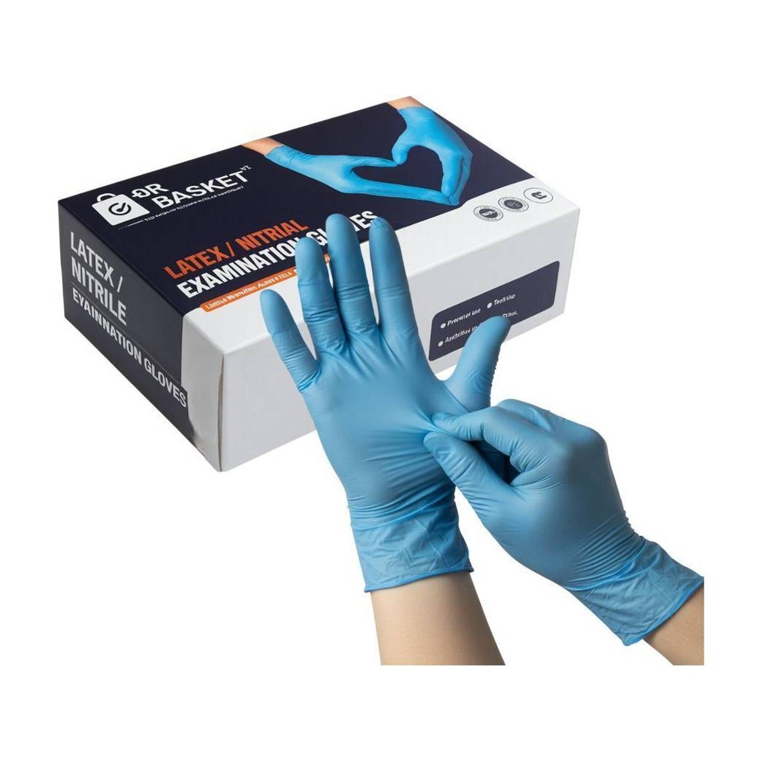 DR BASKET Medical Grade 4gm - Food Grade All-Purpose - Nitrile Examination Gloves