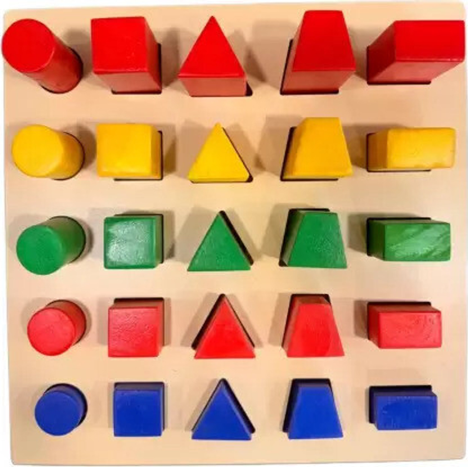 Image of Biotronix Physiotherapy Wooden Peg Board 25 peg with Multiple Shapes and Colors Medical Reacher & Grabber