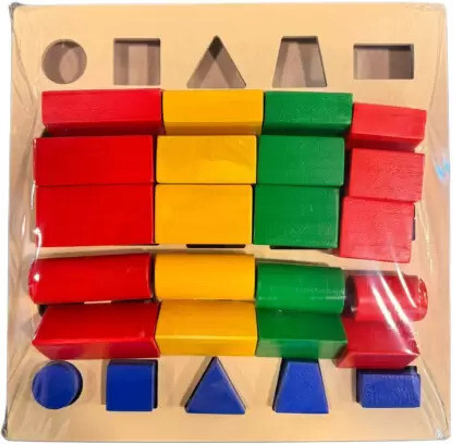 Image of Biotronix Physiotherapy Wooden Peg Board 25 peg with Multiple Shapes and Colors Medical Reacher & Grabber