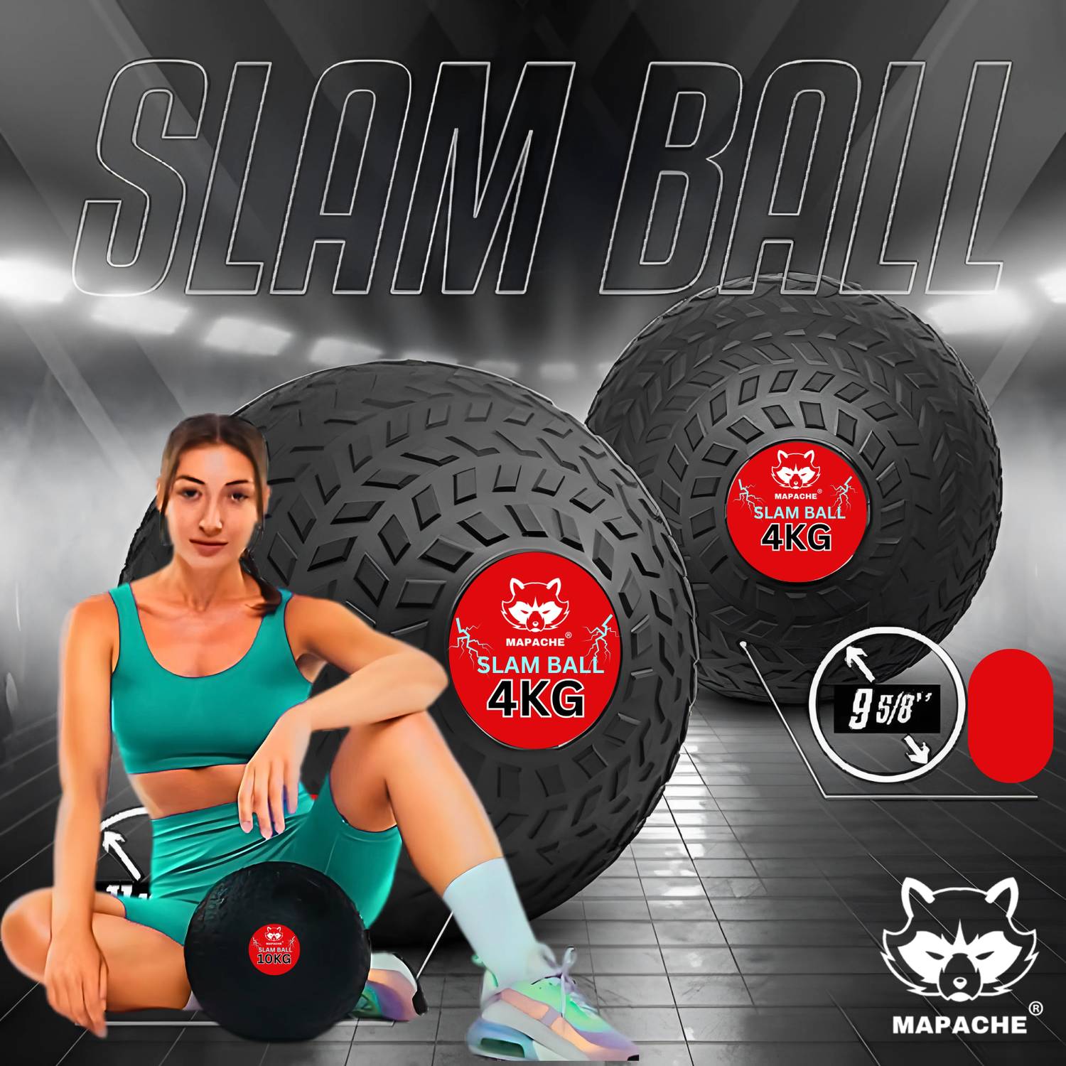 Mapache Power Slam Ball 4Kg Black - Image 4