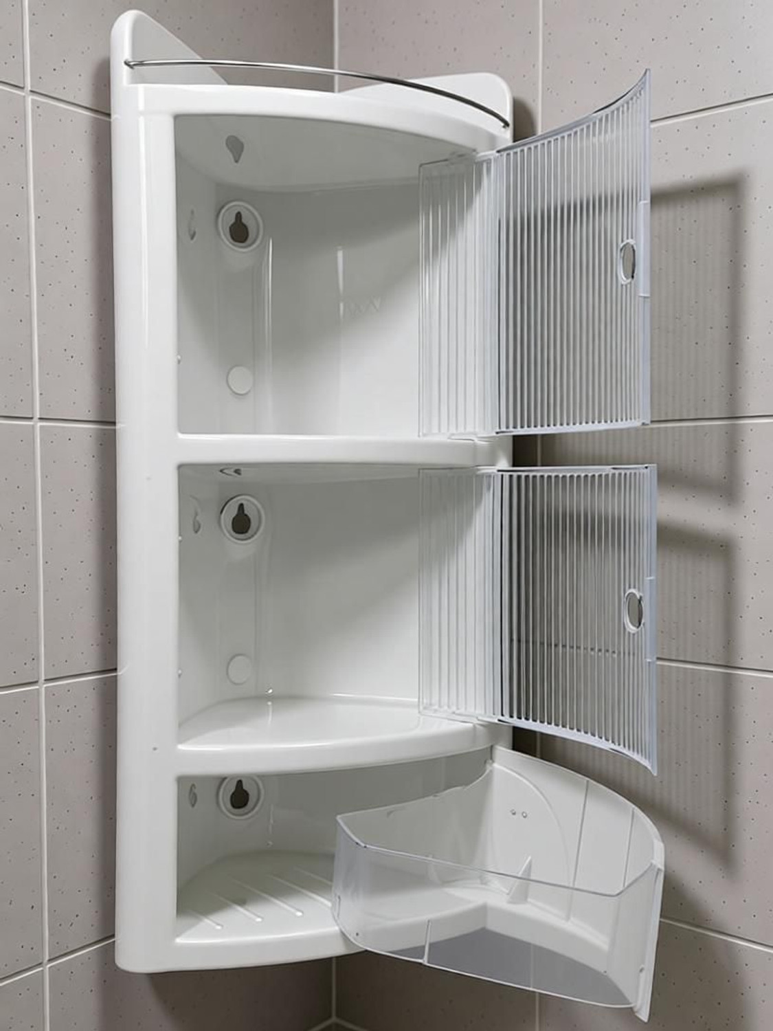 Image of URBAN CHOICE bathroom shelf corner rack cabinet Semi-recessed Medicine Cabinet