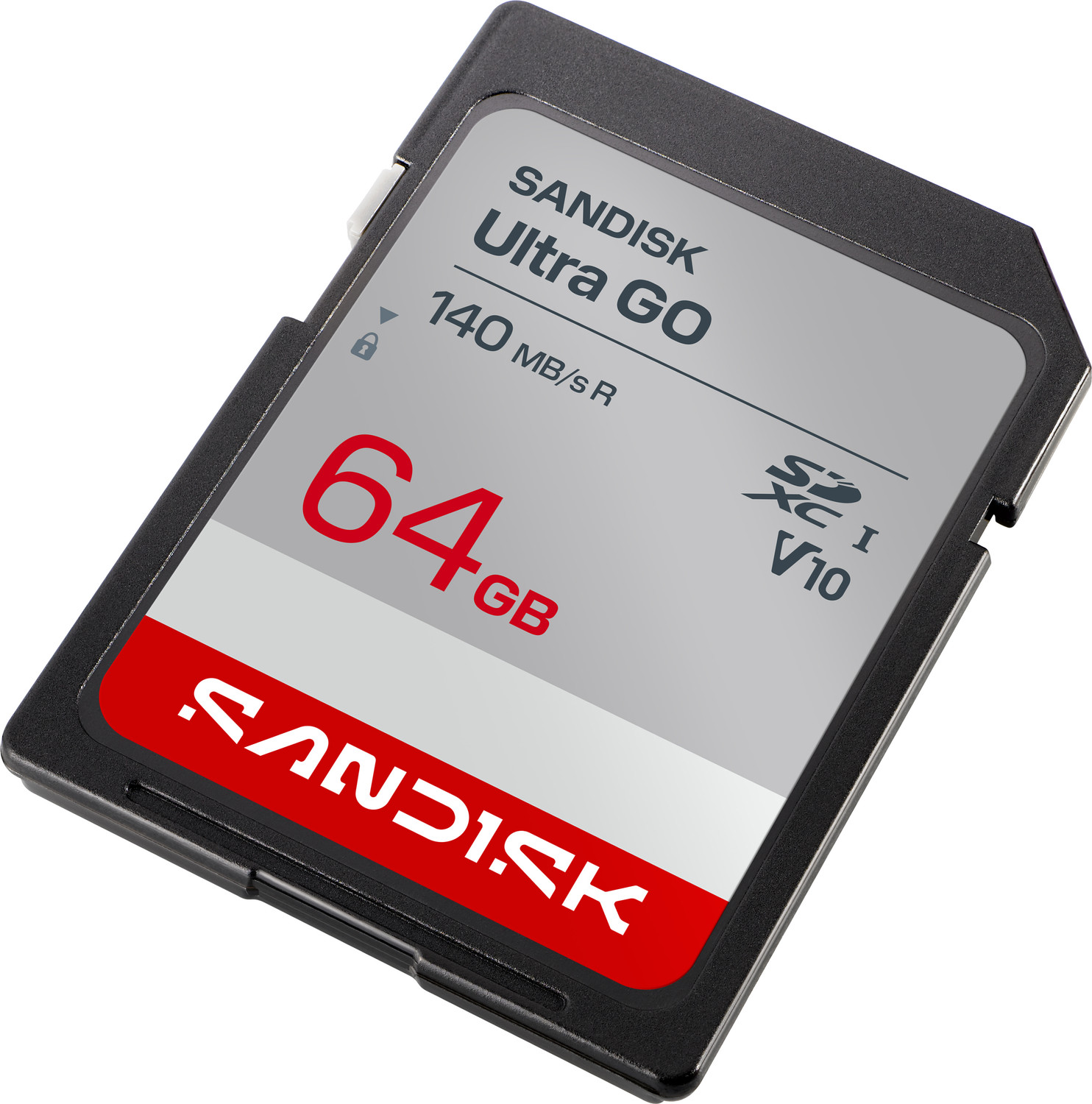 Image of SanDisk SDSDUGN-064G-GN6IN SANDISK Ultra GO SDHC UHS-I Card and SDXC UHS-I Card 64 GB SDXC UHS Class 1 140 MB /s Memory Card Compatible with Mobile, Computer, Tablet, Camera, Gaming Console