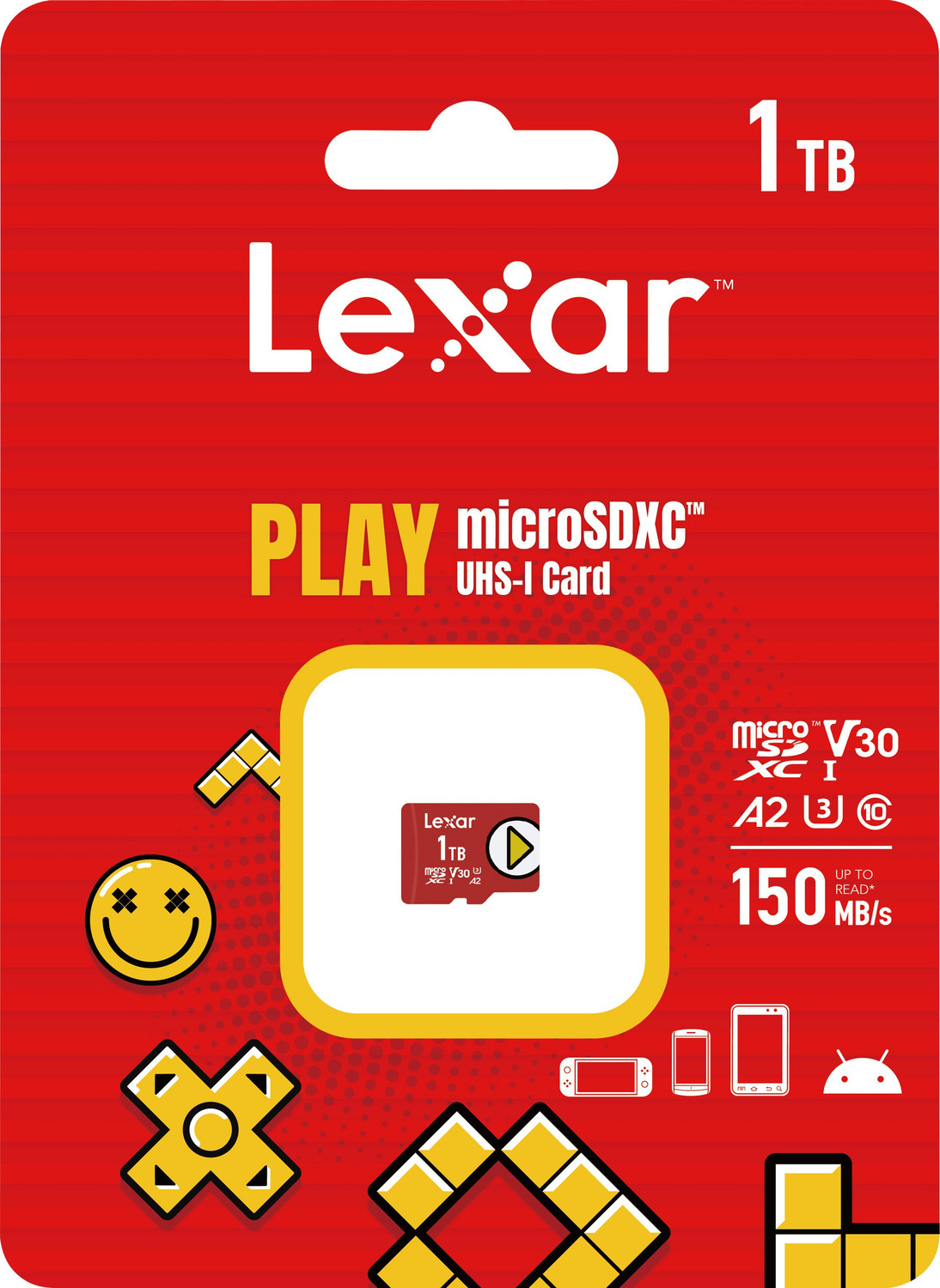 Image of Lexar LMSPLAY001T-BNNNG Play 1 MicroSDXC Class 10 150 MB /s Memory Card Compatible with Camera