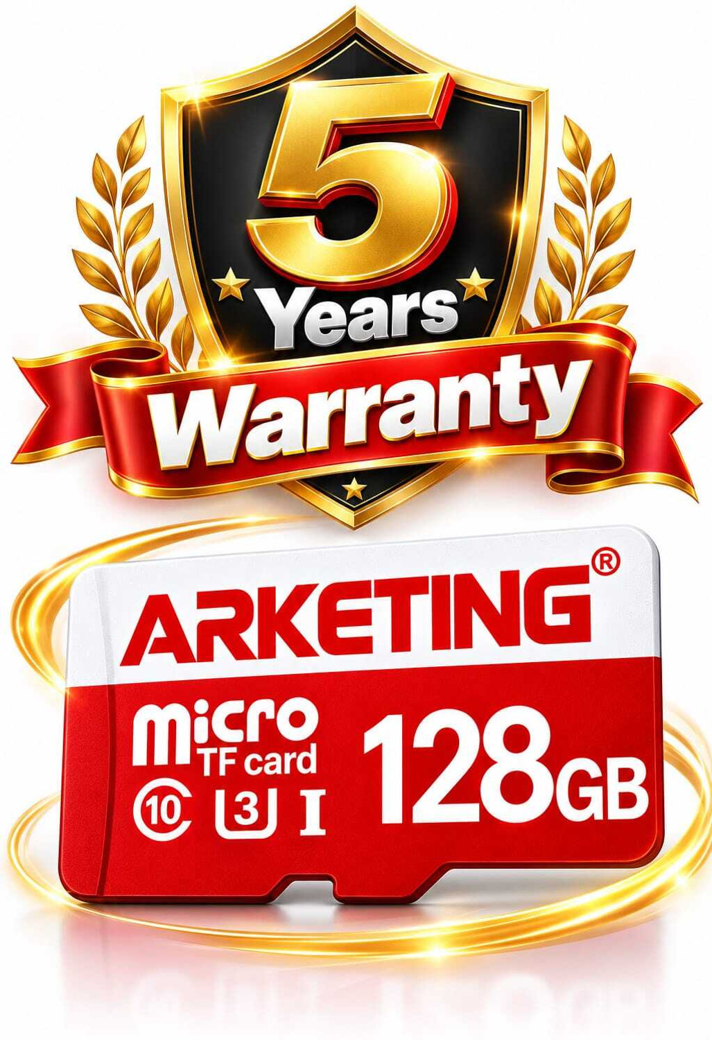 Image of ARKETING TF128G TFM128G 128 GB Extreme HD Video Class 10 120 MB /s Memory Card Compatible with Camera, Computer, Gaming Console, Mobile, Tablet
