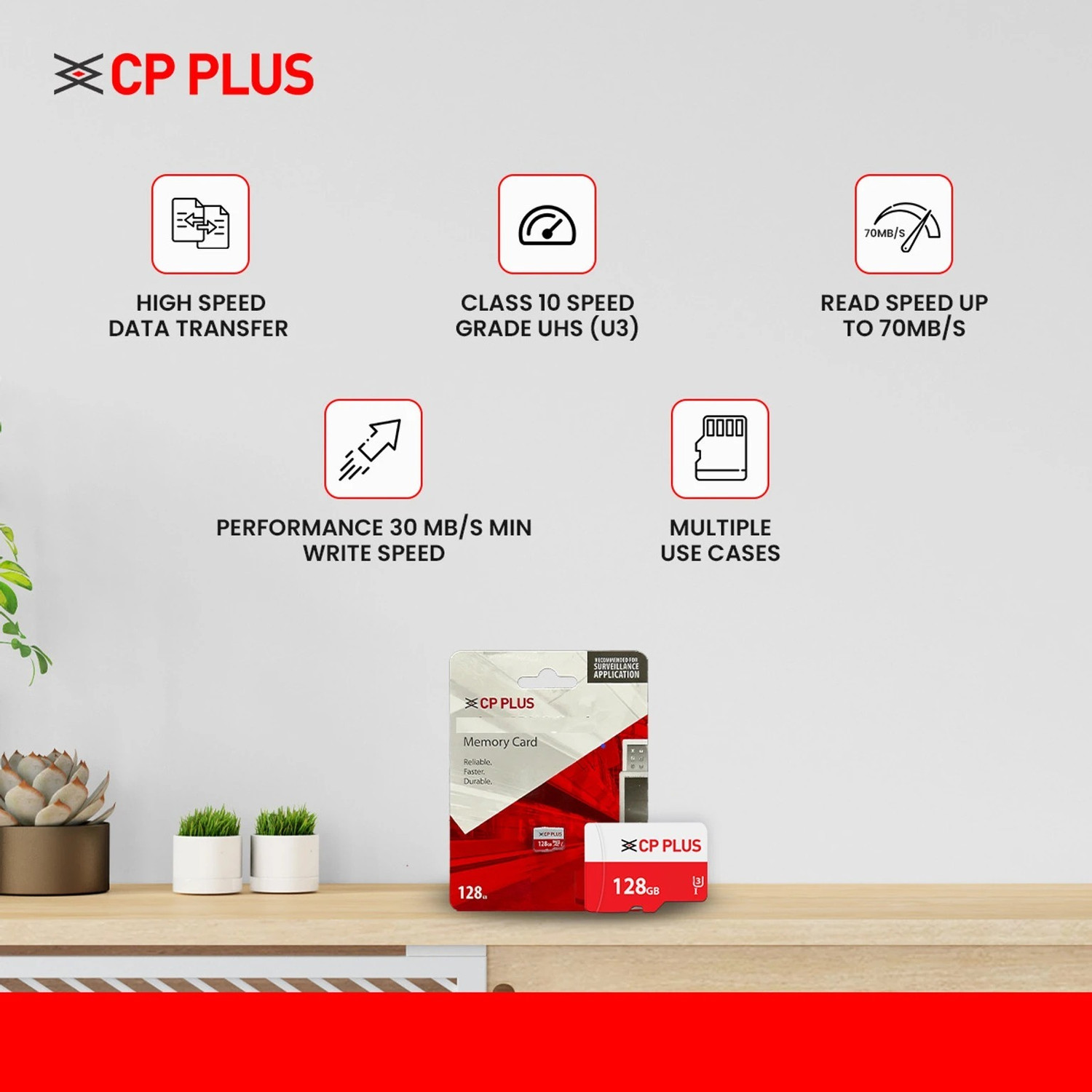 Image of CP PLUS CP-NM128 128 GB MicroSD Card Class 10 70 MB /s Memory Card Compatible with Camera, Mobile, Tablet, Computer, Gaming Console 128 GB MicroSD Card Class 10 70 MB /s Memory Card Compatible with Camera 128 GB MicroSD Card Class 10 70 MB /s Memory Card Compatible with Camera