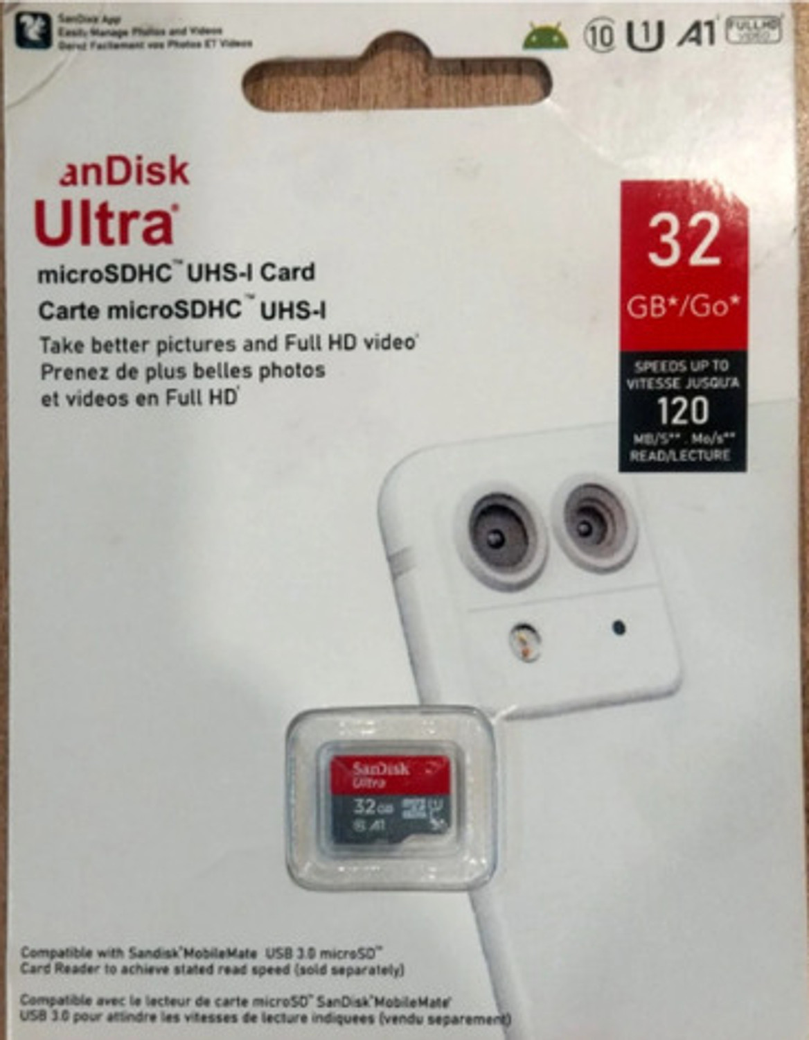 Image of RP Gadgets RPSQUAR-32G-GO61A Ultra 32 GB MicroSDHC Class 10 120 MB /s Memory Card Compatible with Mobile, Tablet Ultra 32 GB MicroSDHC Class 10 120 MB /s Memory Card Compatible with Mobile, Camera, Computer, Tablet