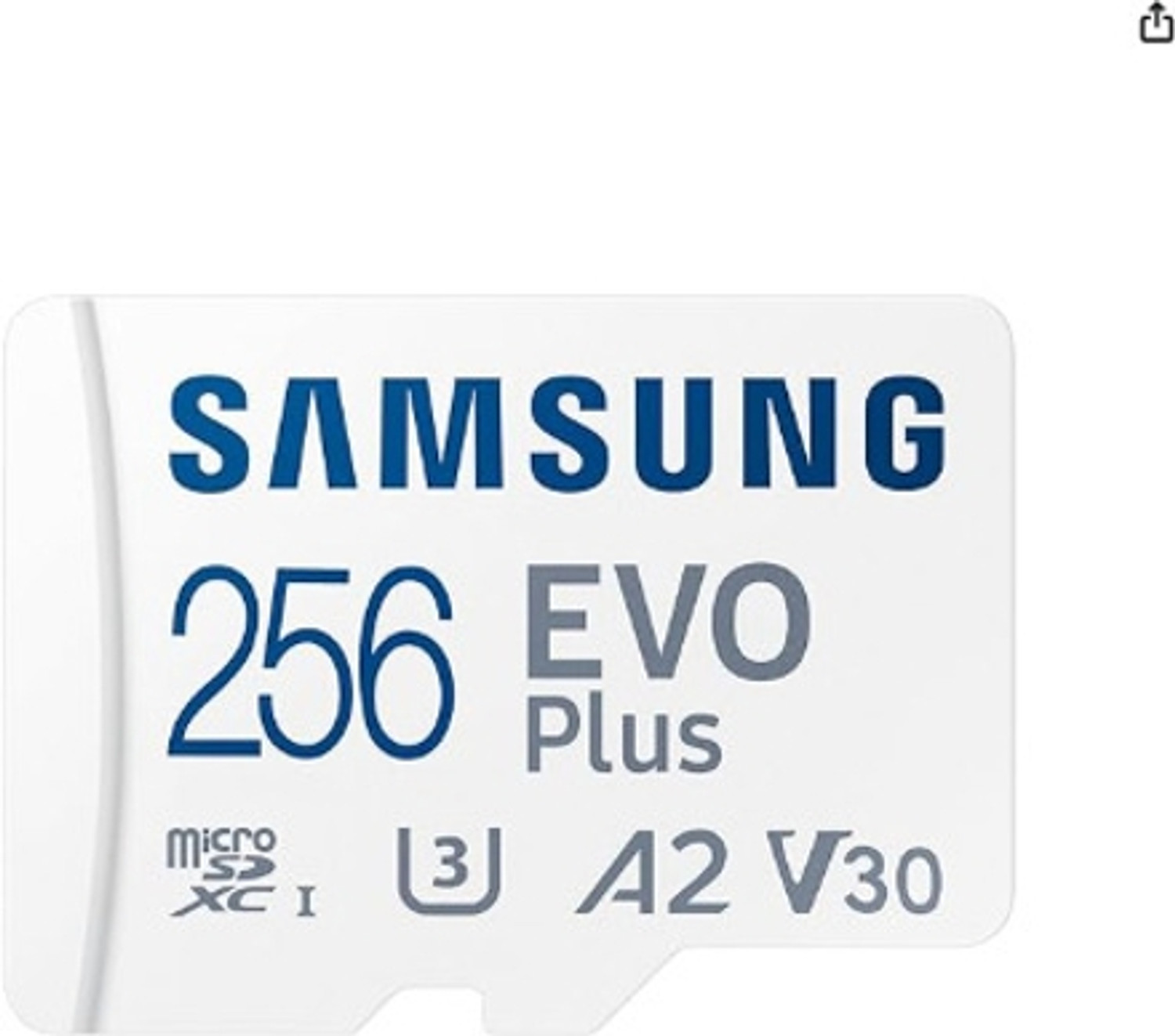 Image of SAMSUNG BB-MC256MB /PS,MD-UH256KA /KK EVO PLUS 256 GB MicroSDXC UHS Class 3 130 MB /s Memory Card Compatible with Camera, Computer, Gaming Console, Mobile, Tablet
