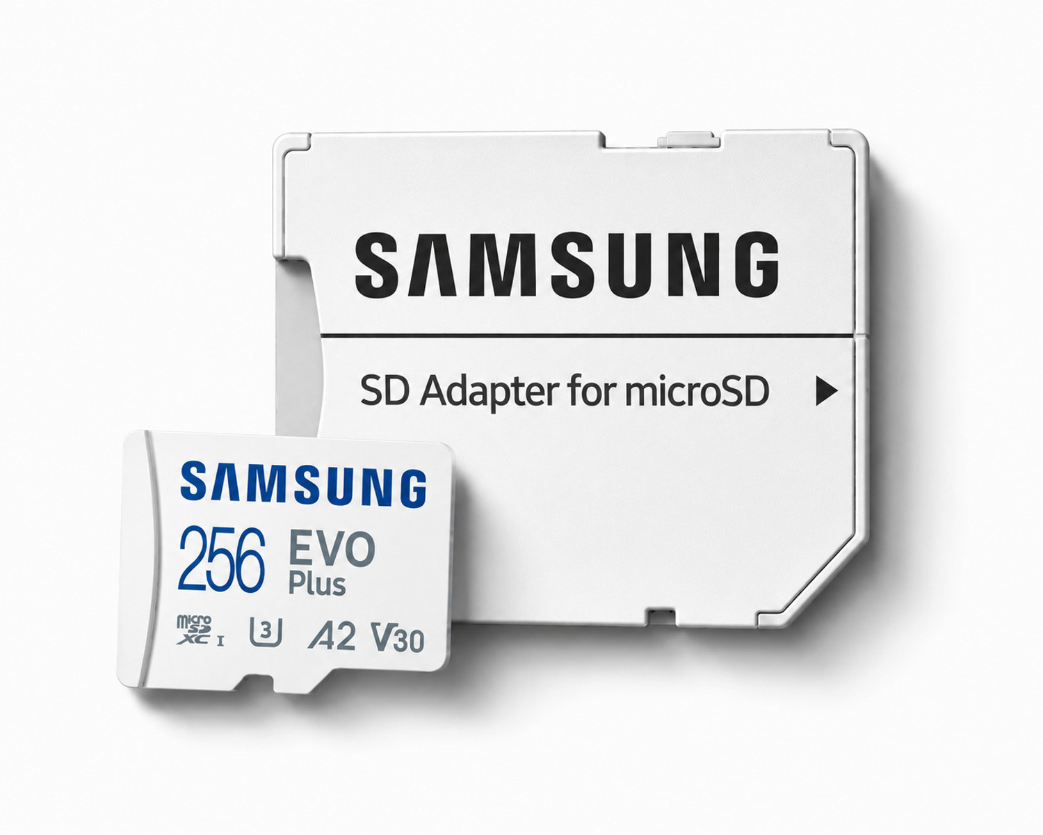 Image of SAMSUNG Micro SDXC w /SD Adaptor Evo Plus EVO PLUS 256 GB MicroSDXC Class 10 130 MB /s Memory Card Compatible with Camera, Computer, Gaming Console, Mobile, Tablet