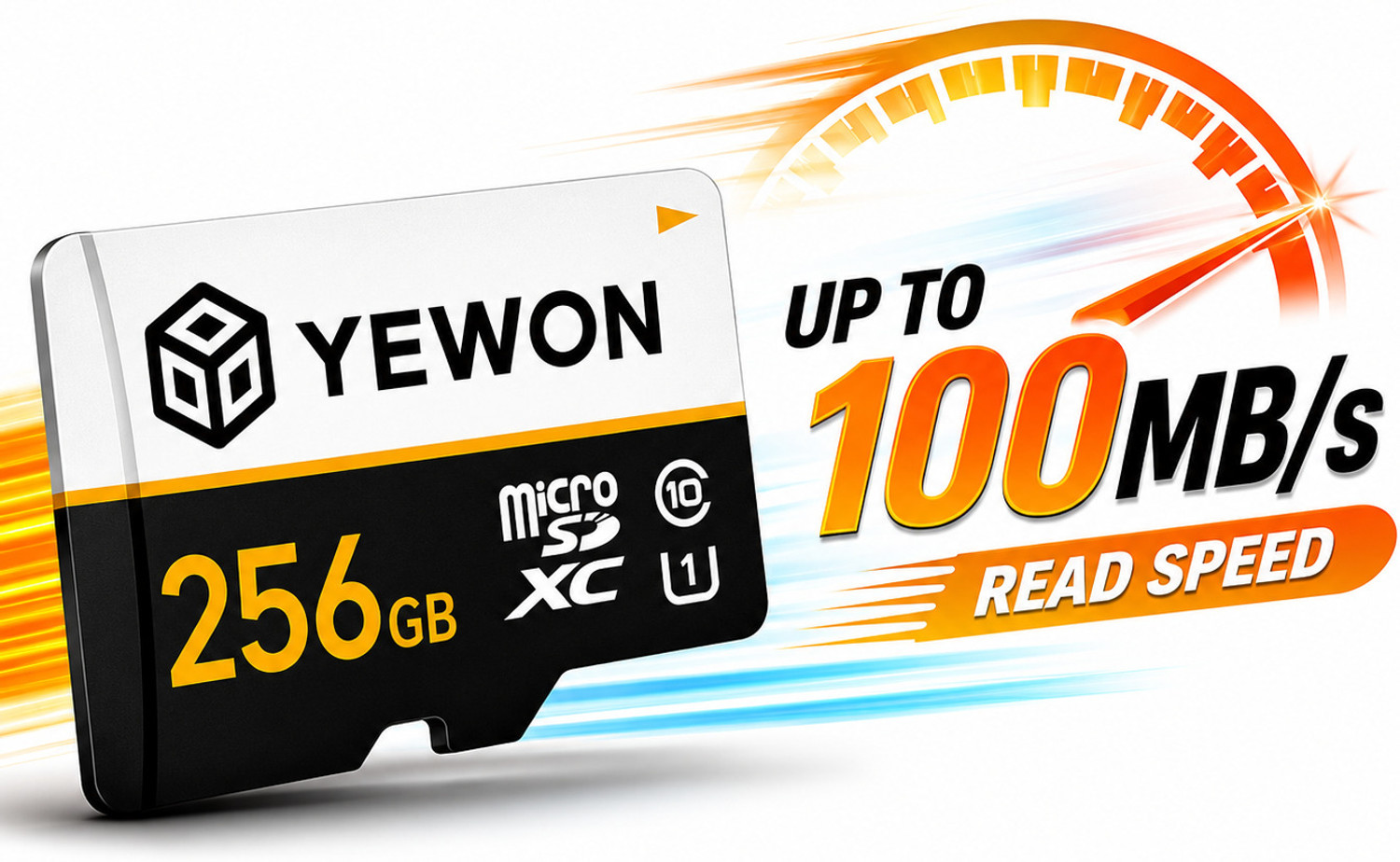 Image of YEWON 256Gb Memory Card A1 256 GB MicroSDXC Class 10 100 MB /s Memory Card Compatible with Mobile, Camera, Computer, Gaming Console, Tablet