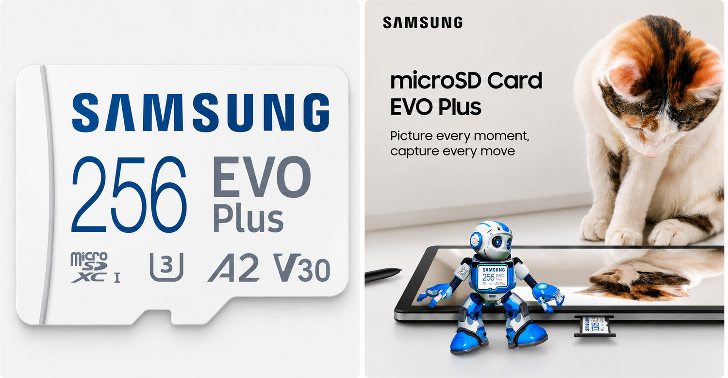Image of SAMSUNG Plus 256GB Micro SDXC w /SD Adaptor Evo Plus EVO PLUS 256 GB MicroSDXC Class 10 131 MB /s Memory Card Compatible with Mobile, Tablet