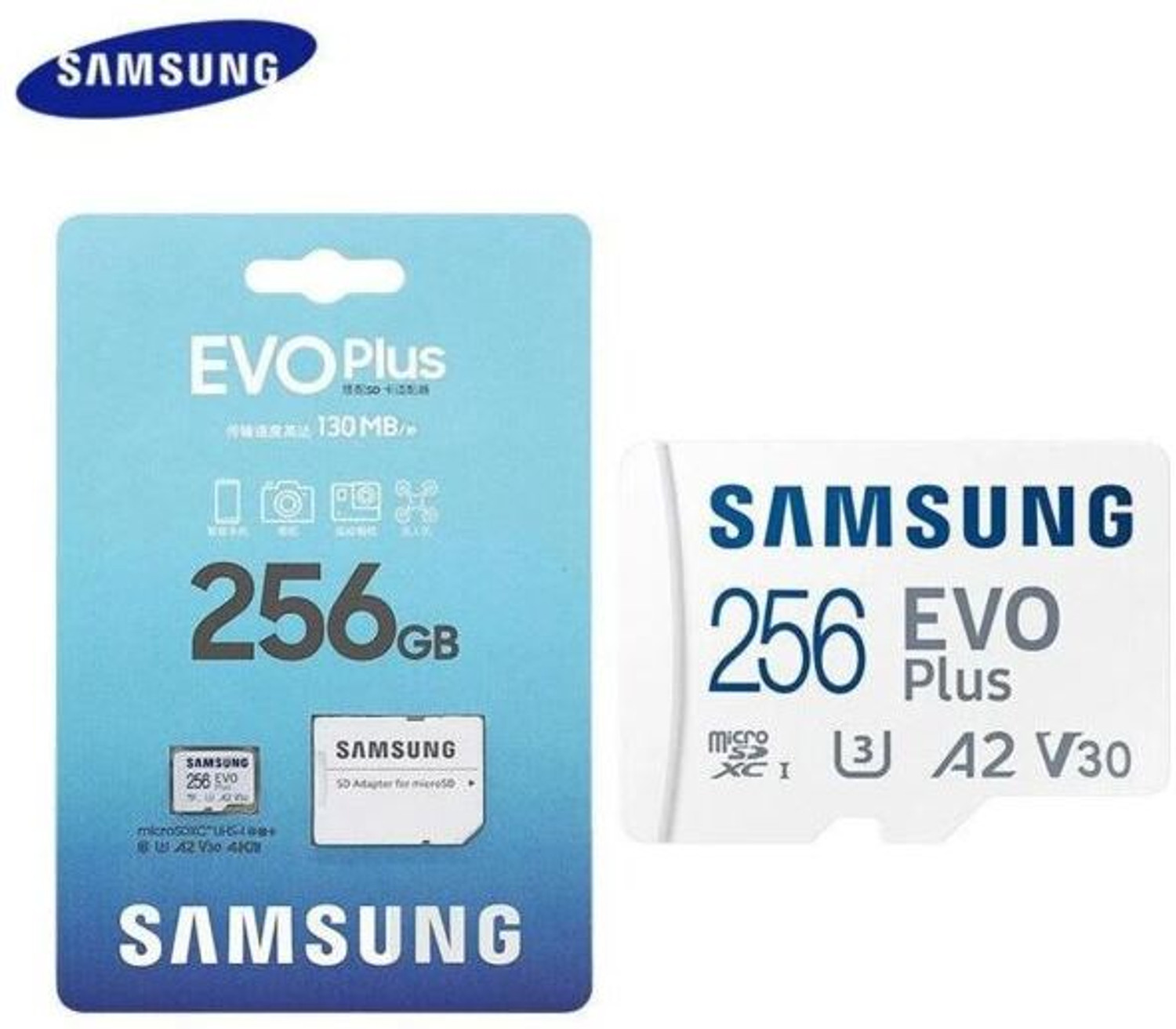 Image of SAMSUNG MB-MC256IN /PL,MB-MC256KA /IN EVO PLUS 256 GB MicroSDXC Class 10 130 MB /s Memory Card Compatible with Camera, Computer, Gaming Console, Mobile, Tablet