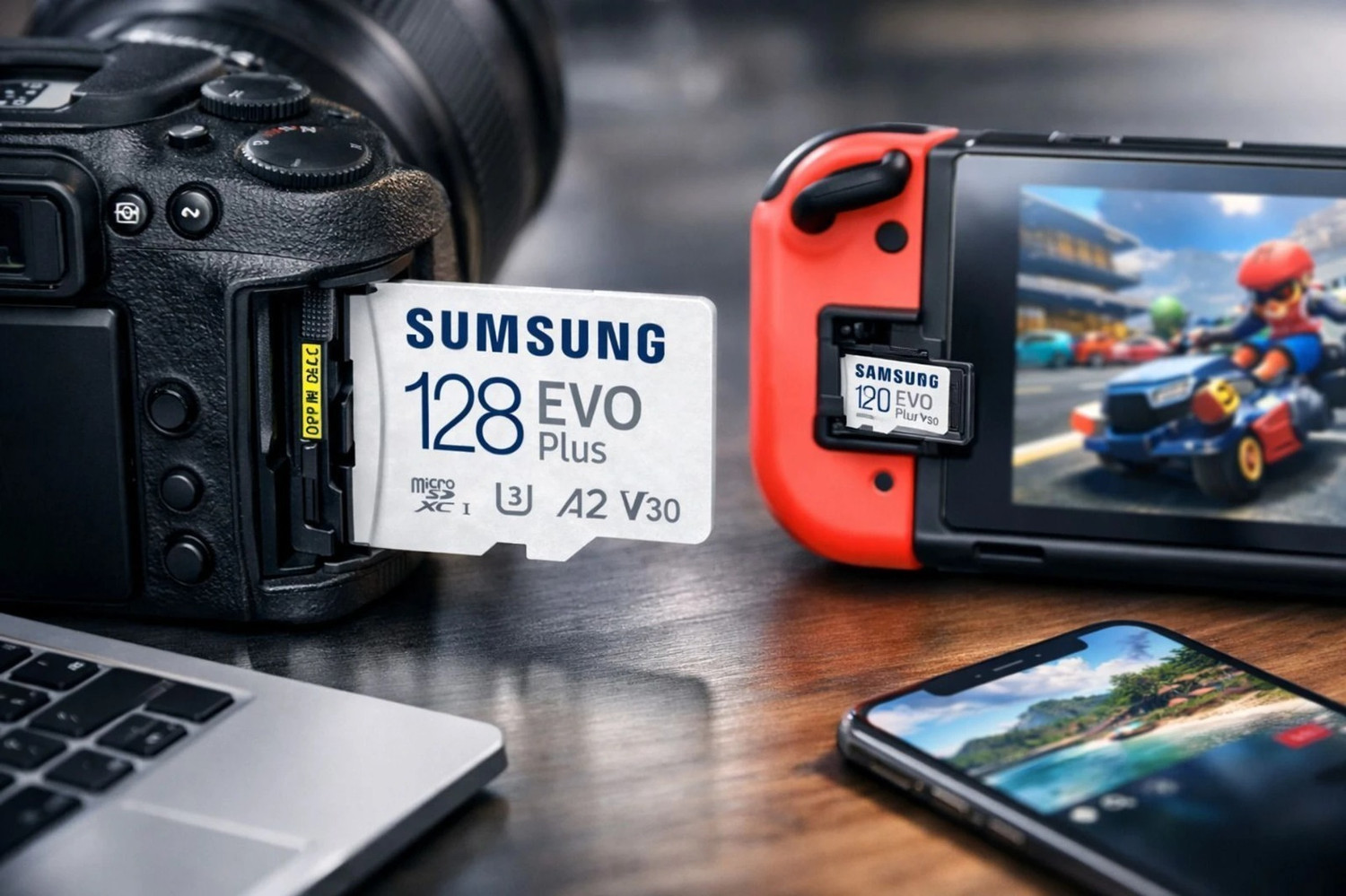 Image of Sumsung 128GB EVO EVO Plus 128 GB MicroSDXC Class 10 130 MB /s Memory Card Compatible with Mobile, Camera