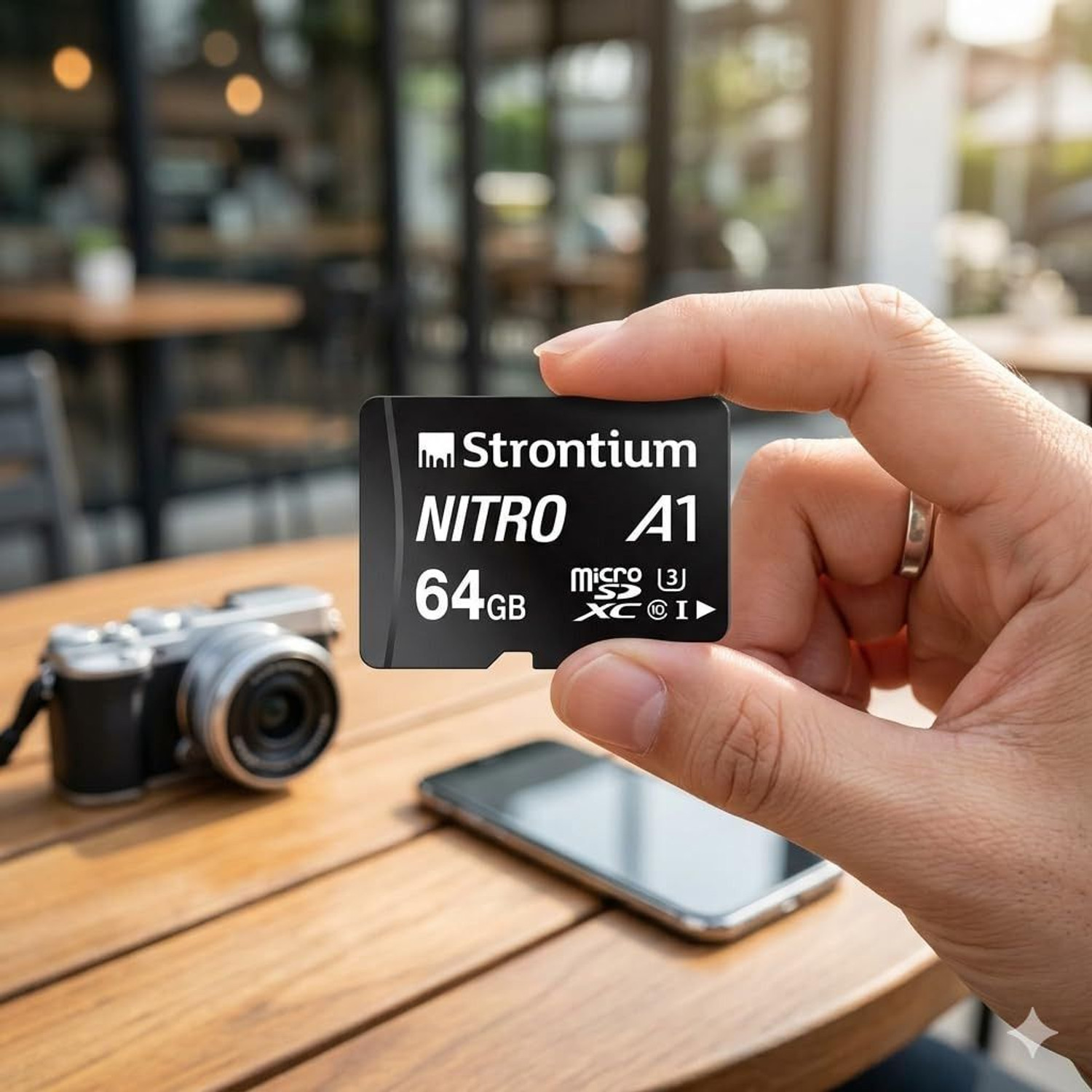 Image of Strontium 64 GB Micro SD Class 10 UHS-I U3 64 GB MicroSDXC Class 10 100 MB /s Memory Card Compatible with Camera, Mobile, Gaming Console, Tablet